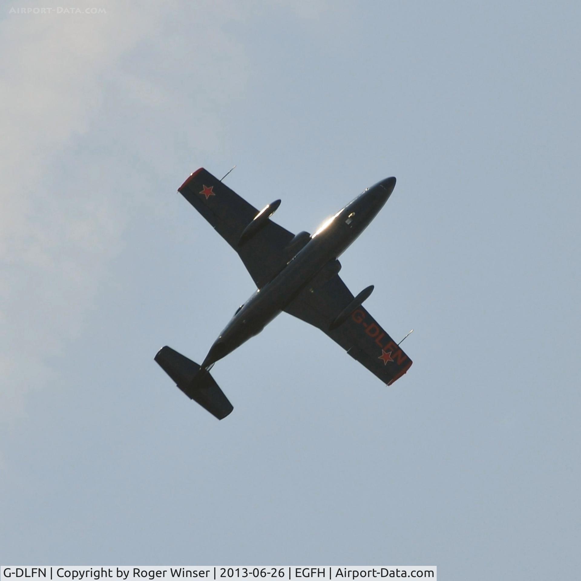 G-DLFN, 1972 Aero L-29 Delfin C/N 294872, Aero Delfin 'Rebel 1' solo aerobatics practice over Runway 04/22.