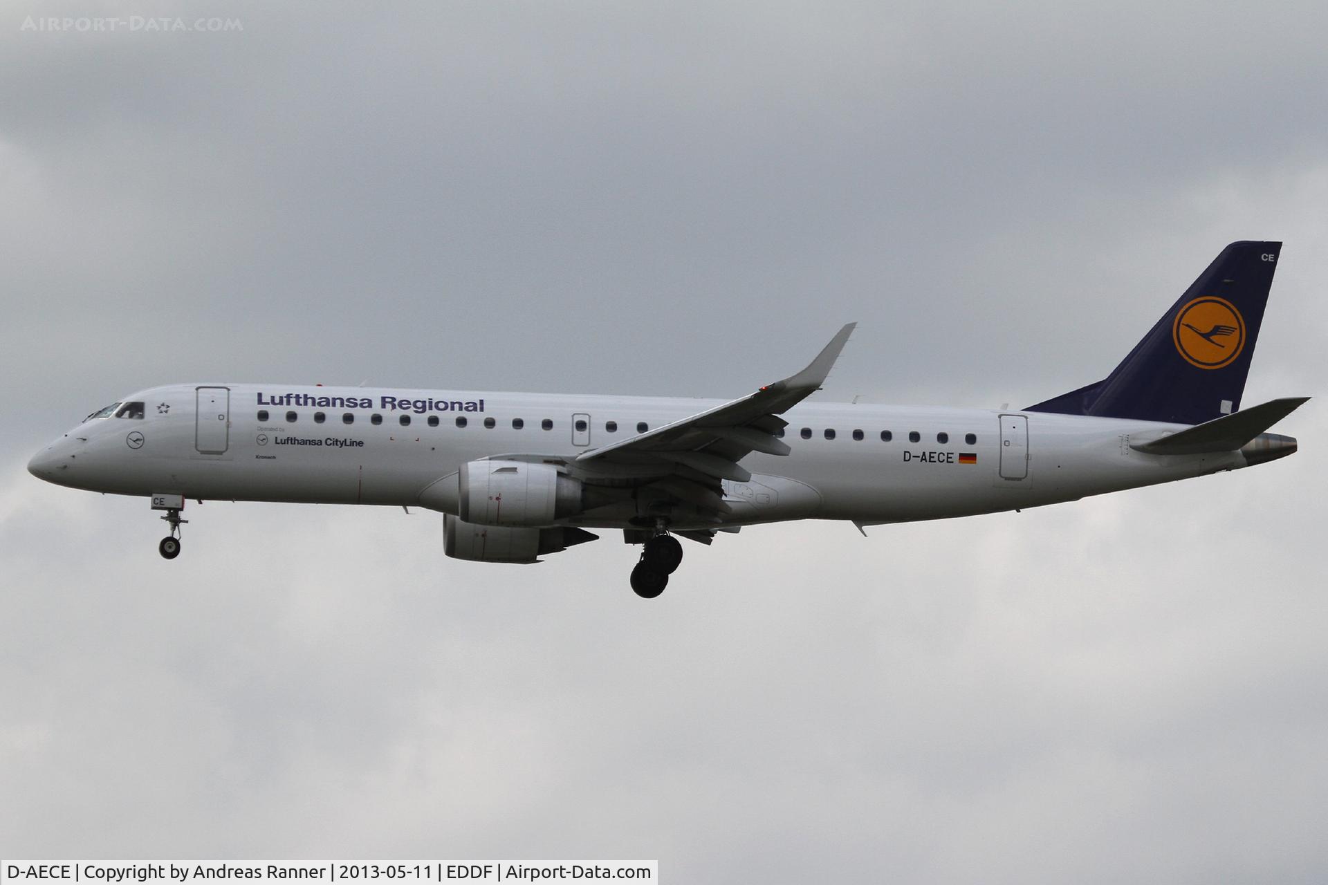 D-AECE, 2010 Embraer 190LR (ERJ-190-100LR) C/N 19000341, Lufthansa CityLine Embraer 190