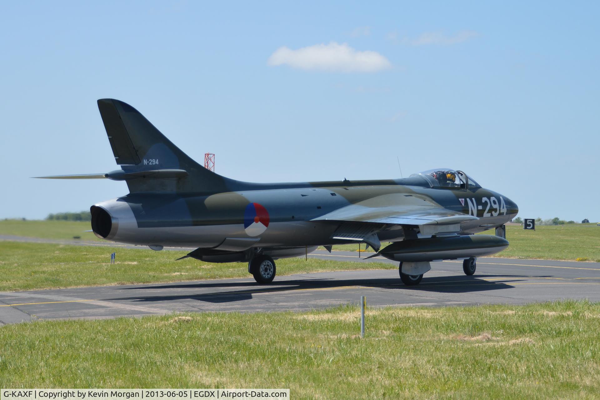 G-KAXF, 1956 Hawker Hunter F.6A C/N S4/U/3361, Test flight St Athan.