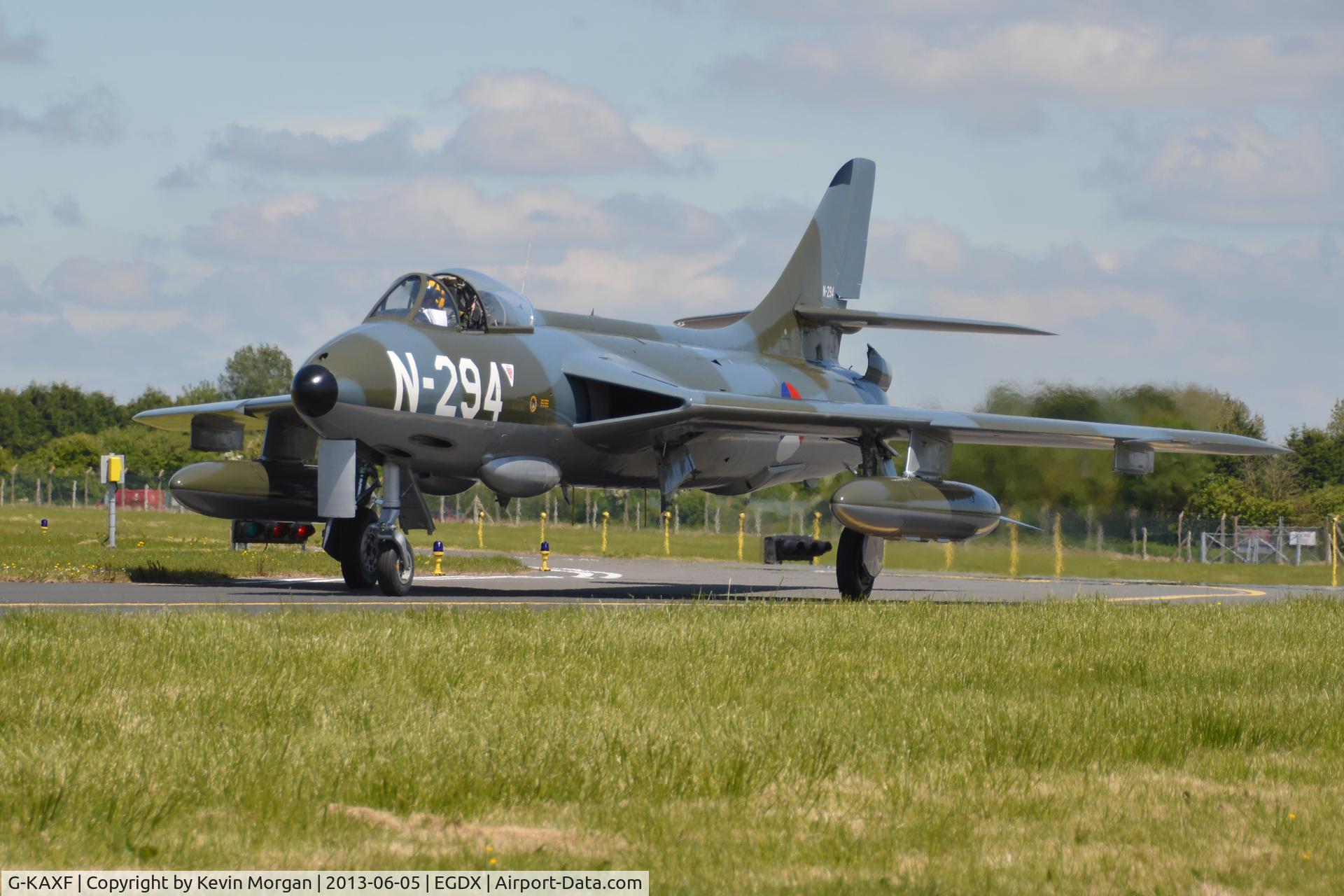 G-KAXF, 1956 Hawker Hunter F.6A C/N S4/U/3361, Returning from test flight St Athan.