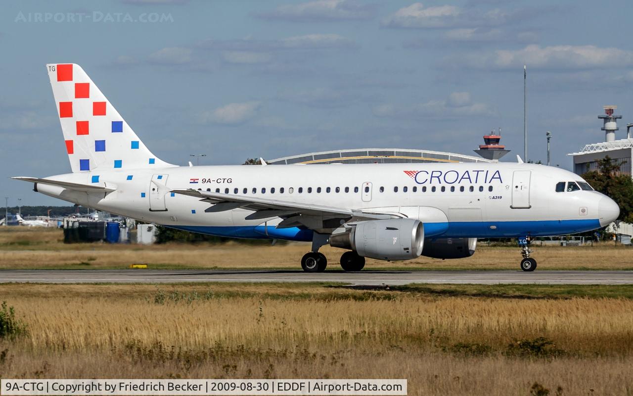 9A-CTG, 1998 Airbus A319-112 C/N 767, departure from Frankfurt
