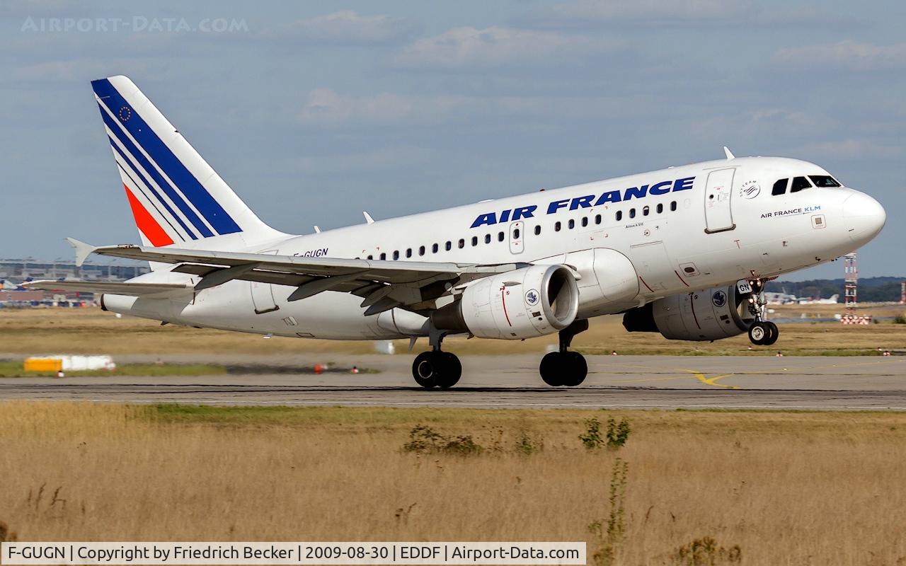 F-GUGN, 2006 Airbus A318-111 C/N 2918, departure from Frankfurt