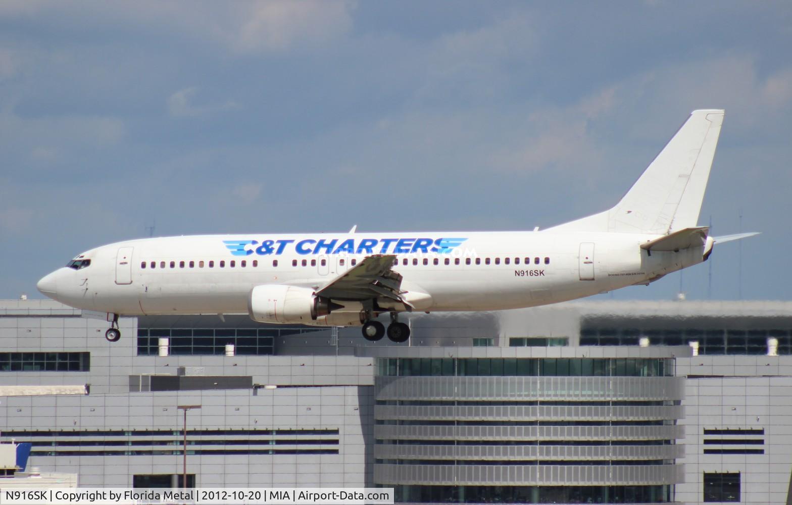 N916SK, 1991 Boeing 737-4Q8 C/N 24706, C and T Charters Bridge to Cuba (Sky King) 737-400