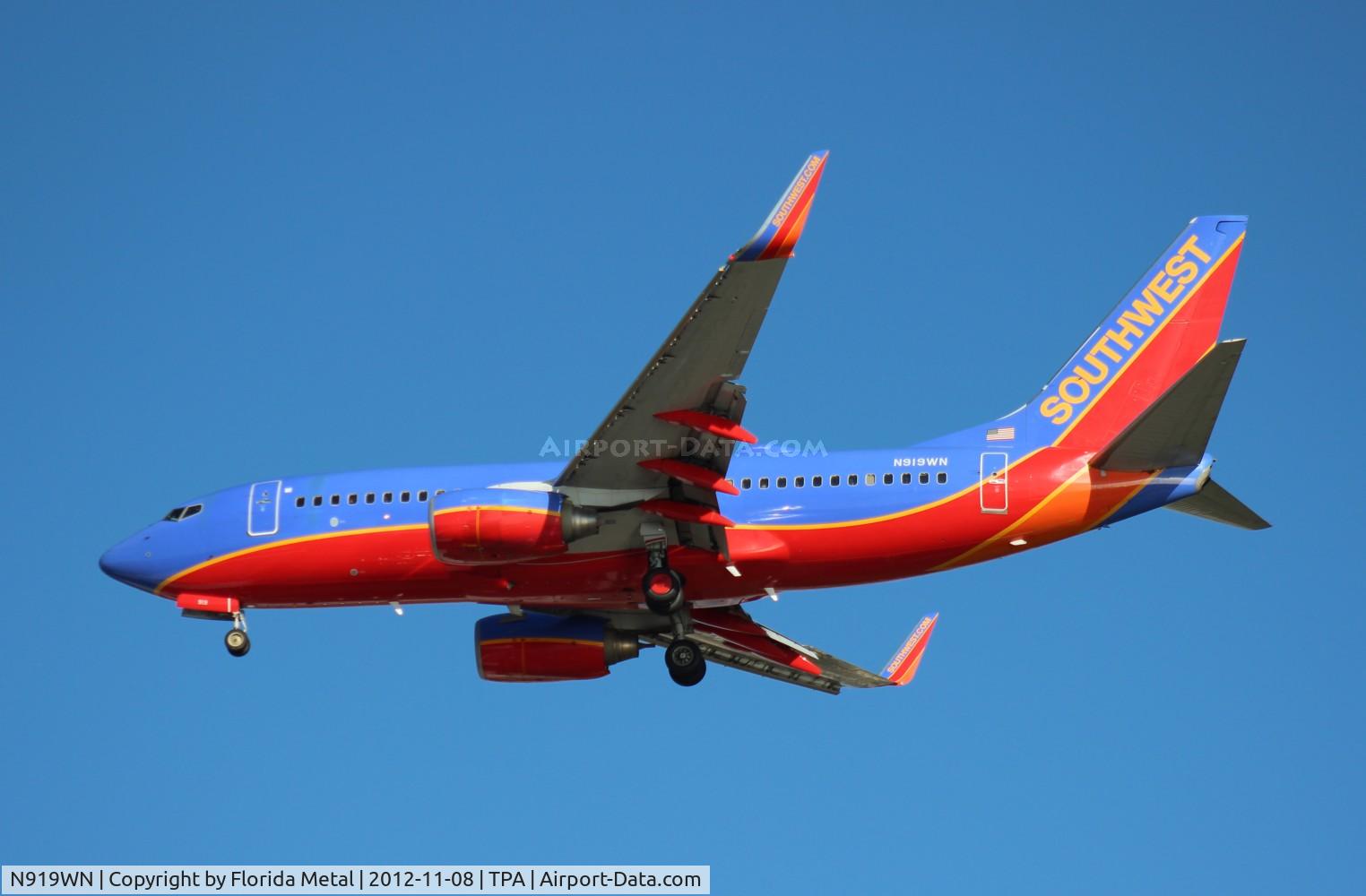 N919WN, 2008 Boeing 737-7H4 C/N 36625, Southwest 737