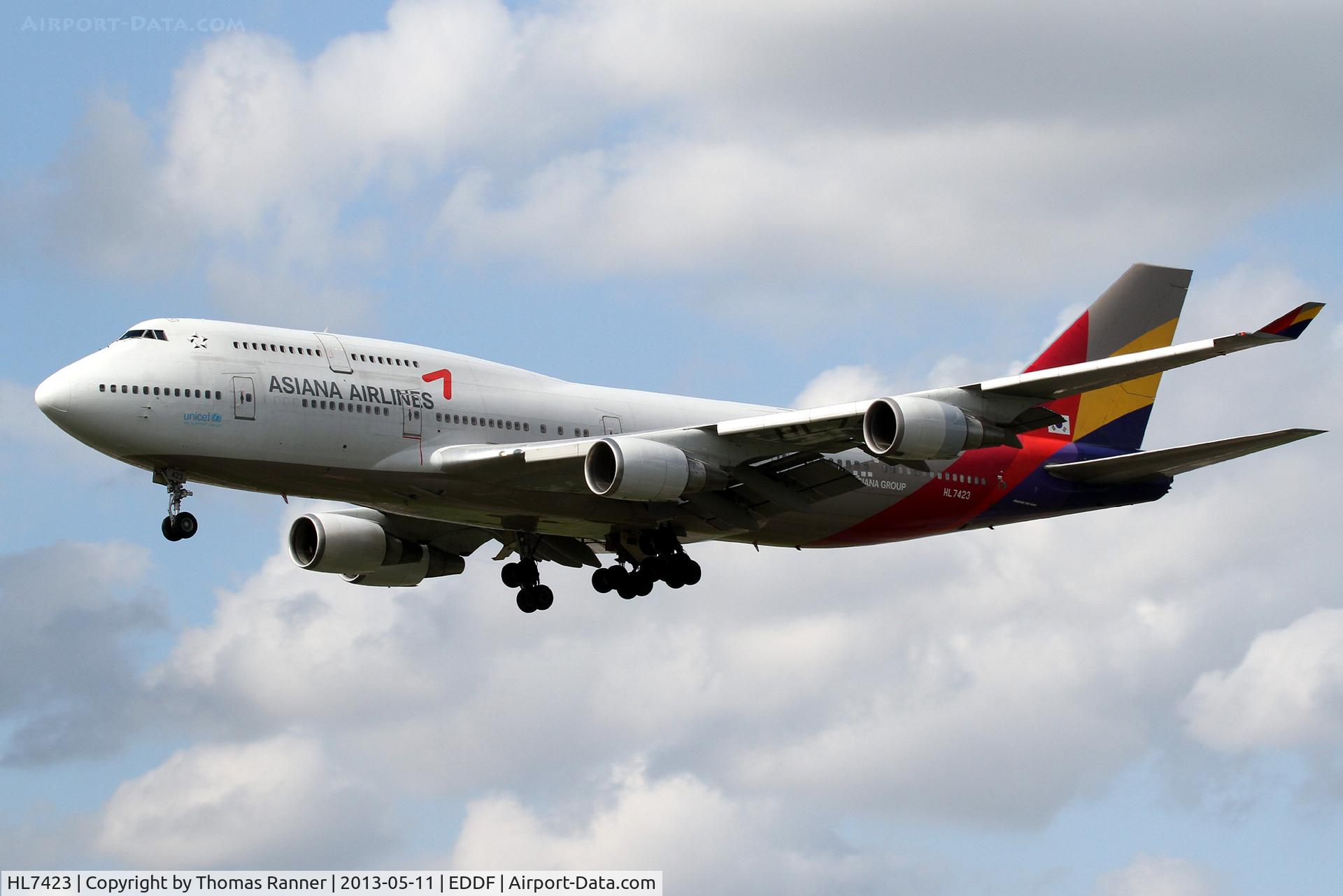 HL7423, 1997 Boeing 747-48EM(F) C/N 27282, Asiana Airlines Boeing 747