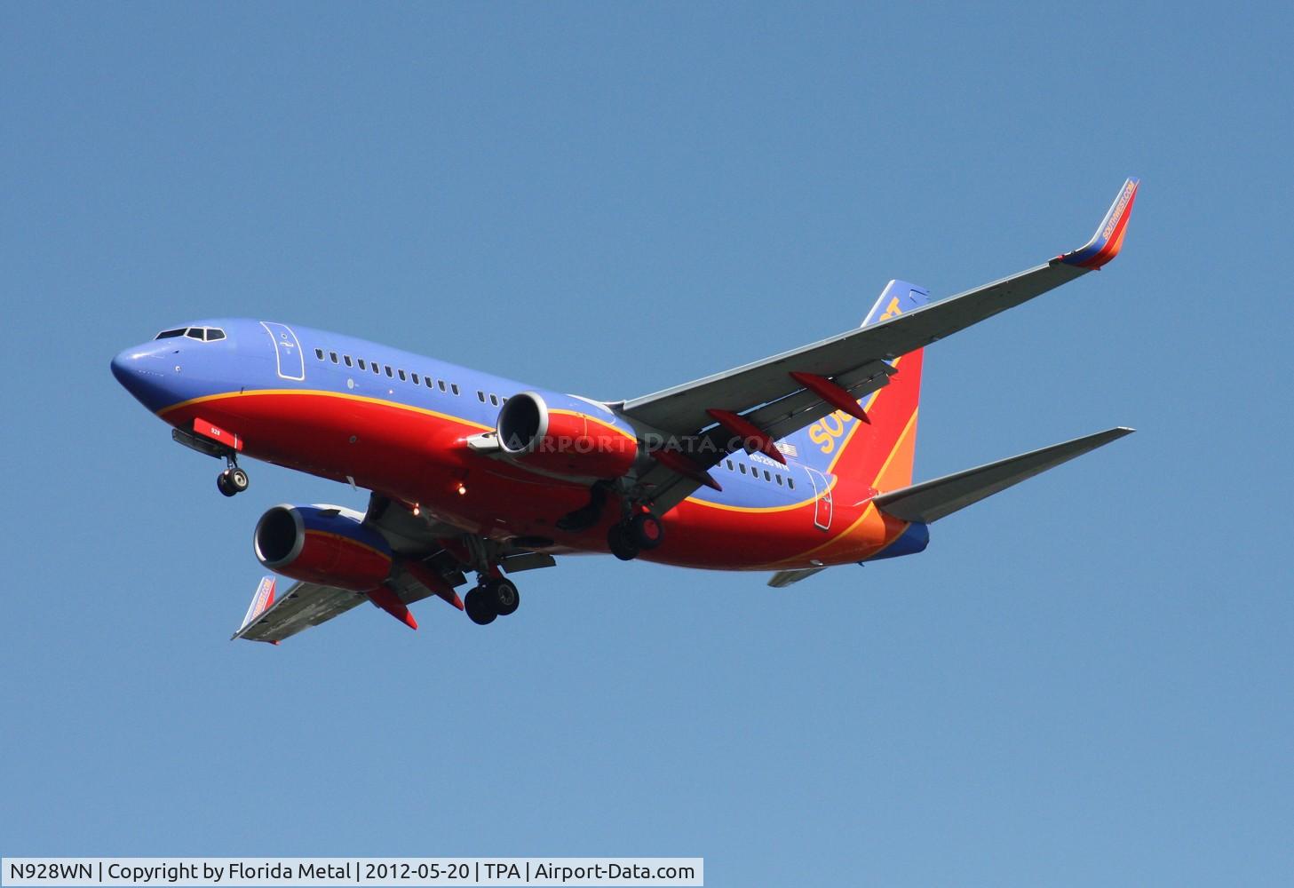 N928WN, 2008 Boeing 737-7H4 C/N 36890, Southwest 737-700