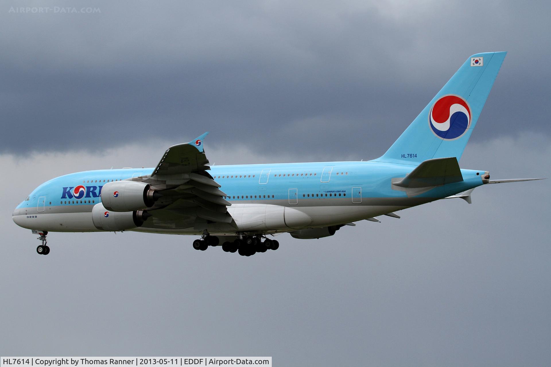 HL7614, 2011 Airbus A380-861 C/N 068, Korean Air Airbus A380