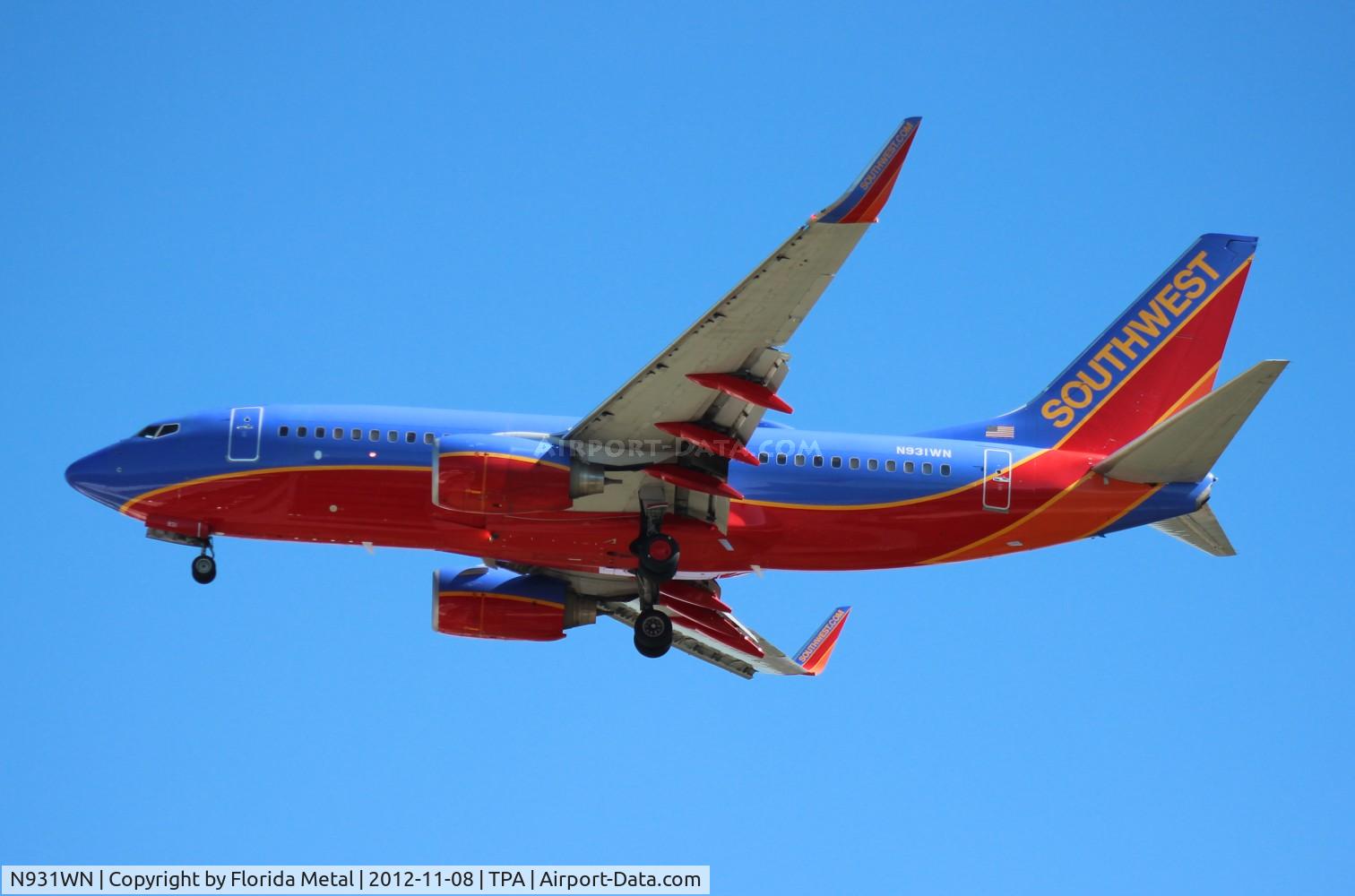 N931WN, 2009 Boeing 737-7H4 C/N 36637, Southwest 737