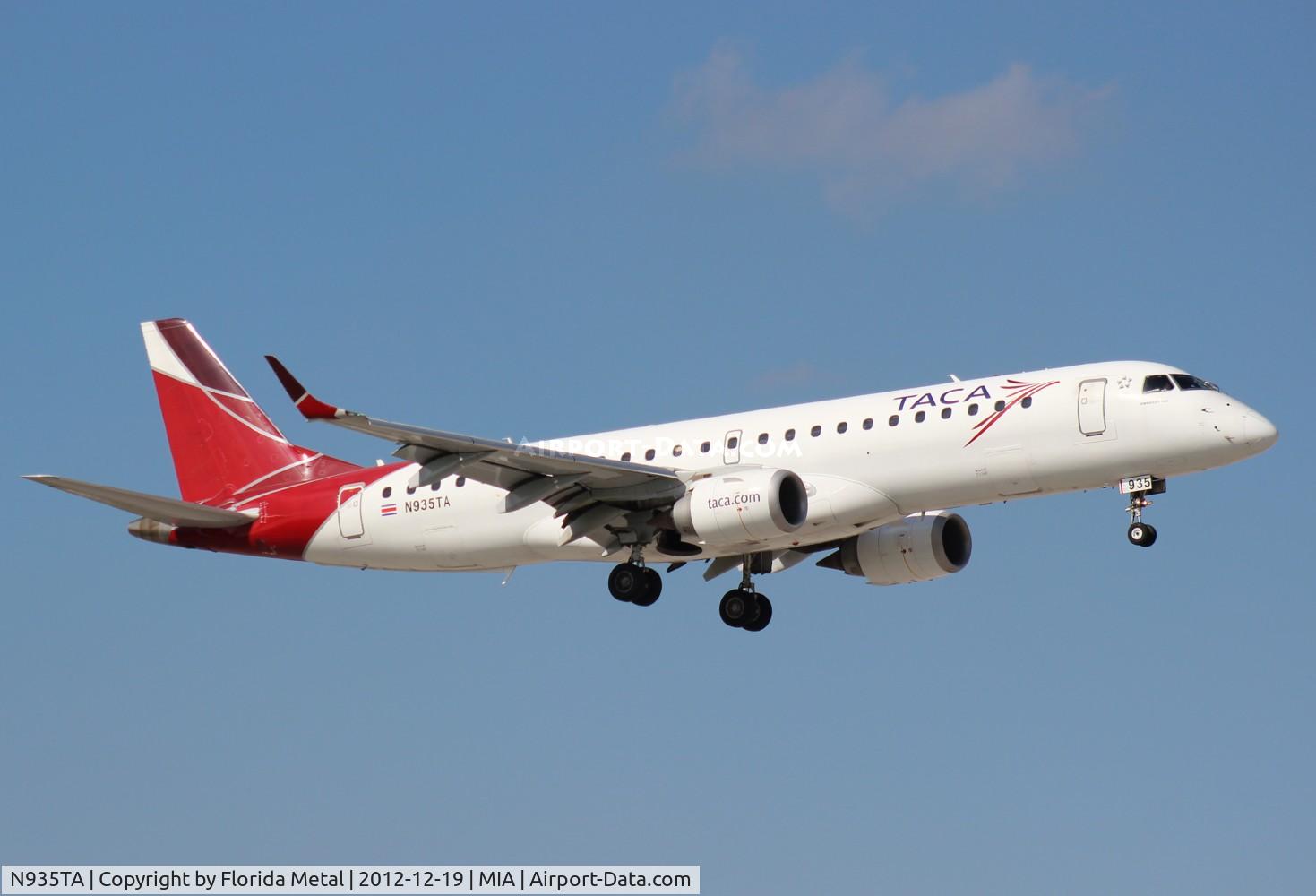 N935TA, Embraer ERJ-190-100 IGW 190AR C/N 19000205, Taca E190