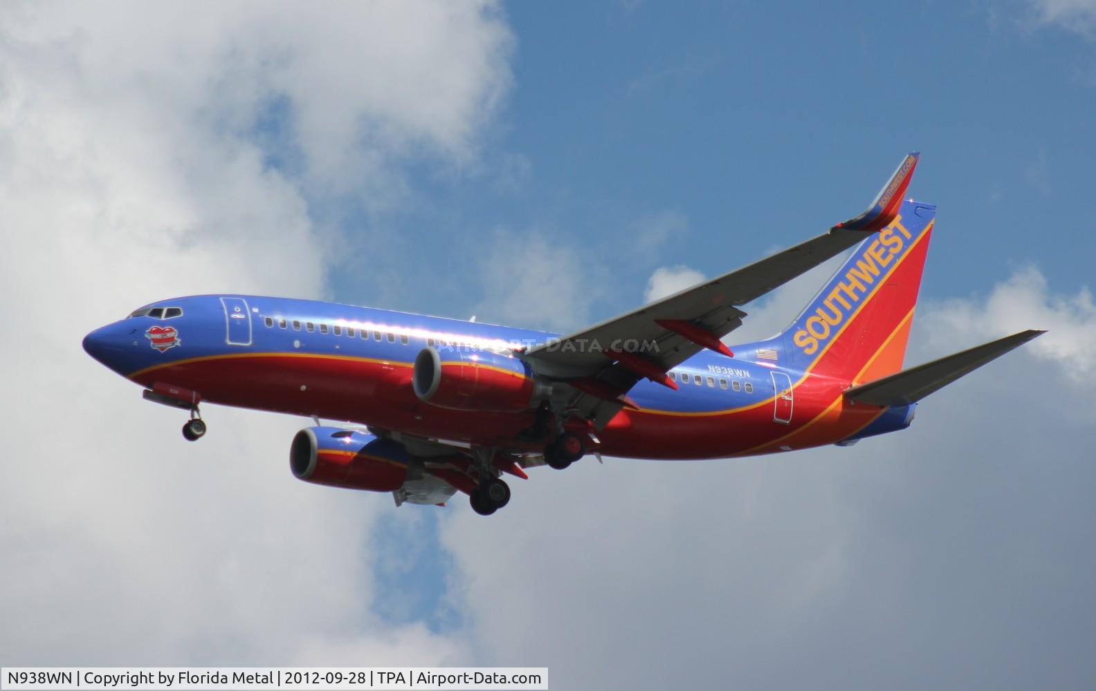 N938WN, 2009 Boeing 737-7H4 C/N 36645, Southwest 737