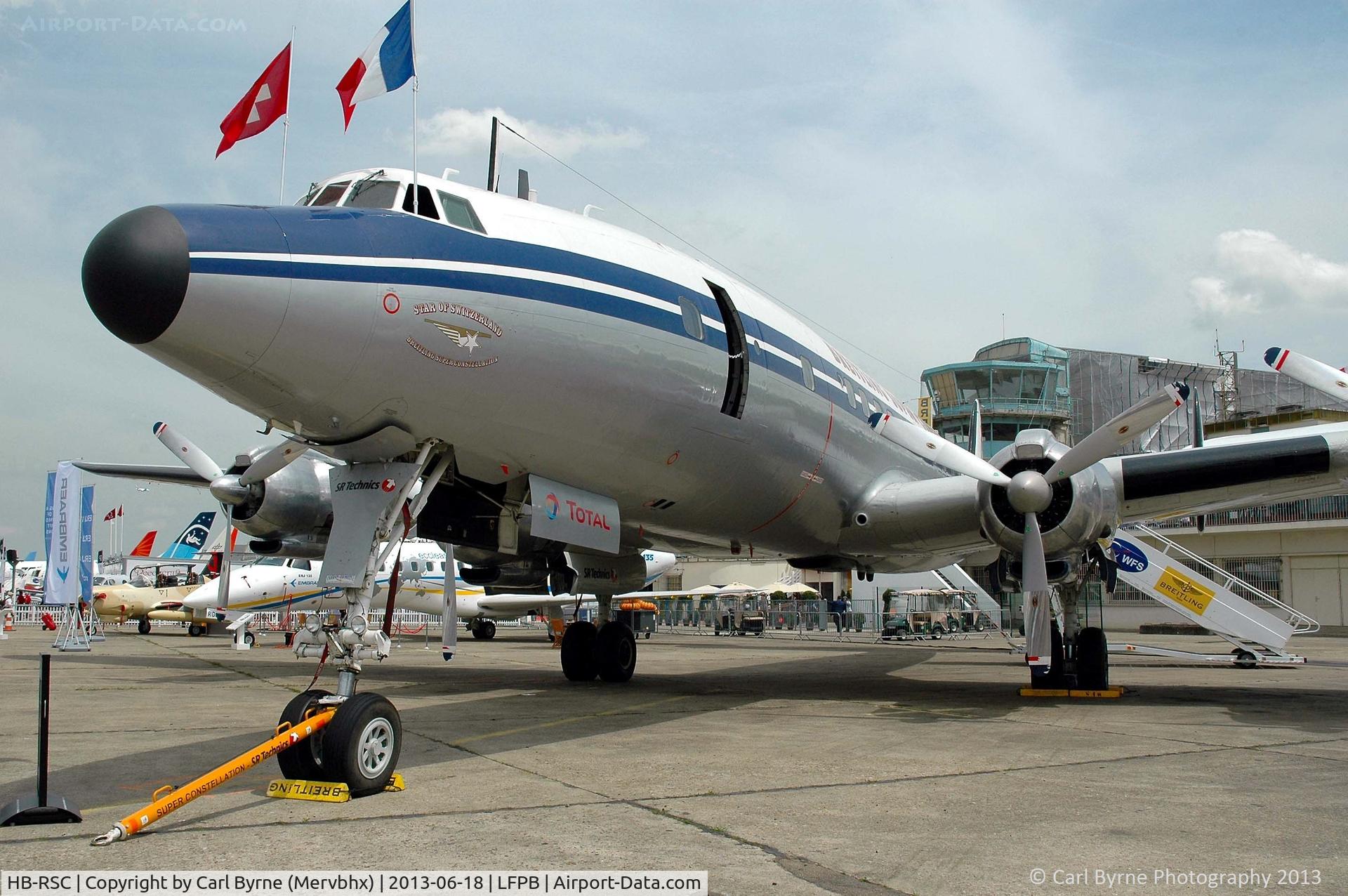 HB-RSC, 1955 Lockheed C-121C Super Constellation (L-1049F) C/N 1049F-4175, Part of the 2013 Paris Air Show Display.