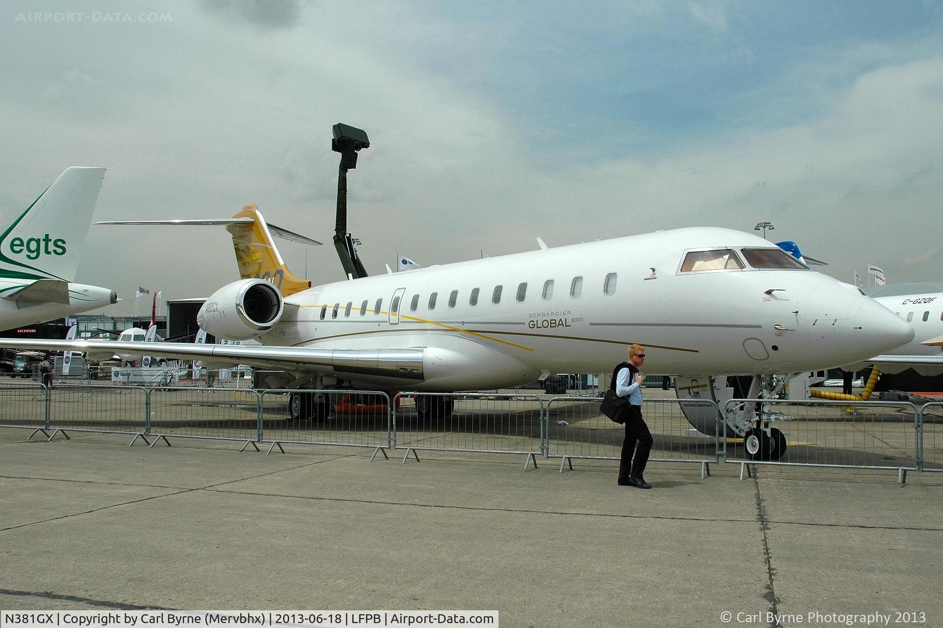 N381GX, 2012 Bombardier Global 6000 (BD-700-1A10) C/N 9381, Part of the 2013 Paris Air Show Static Display.