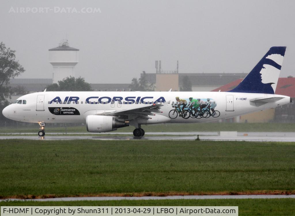 F-HDMF, 2010 Airbus A320-214 C/N 4463, Ready for take off with additional 'Promoting Le Tour de France 2013' c/s