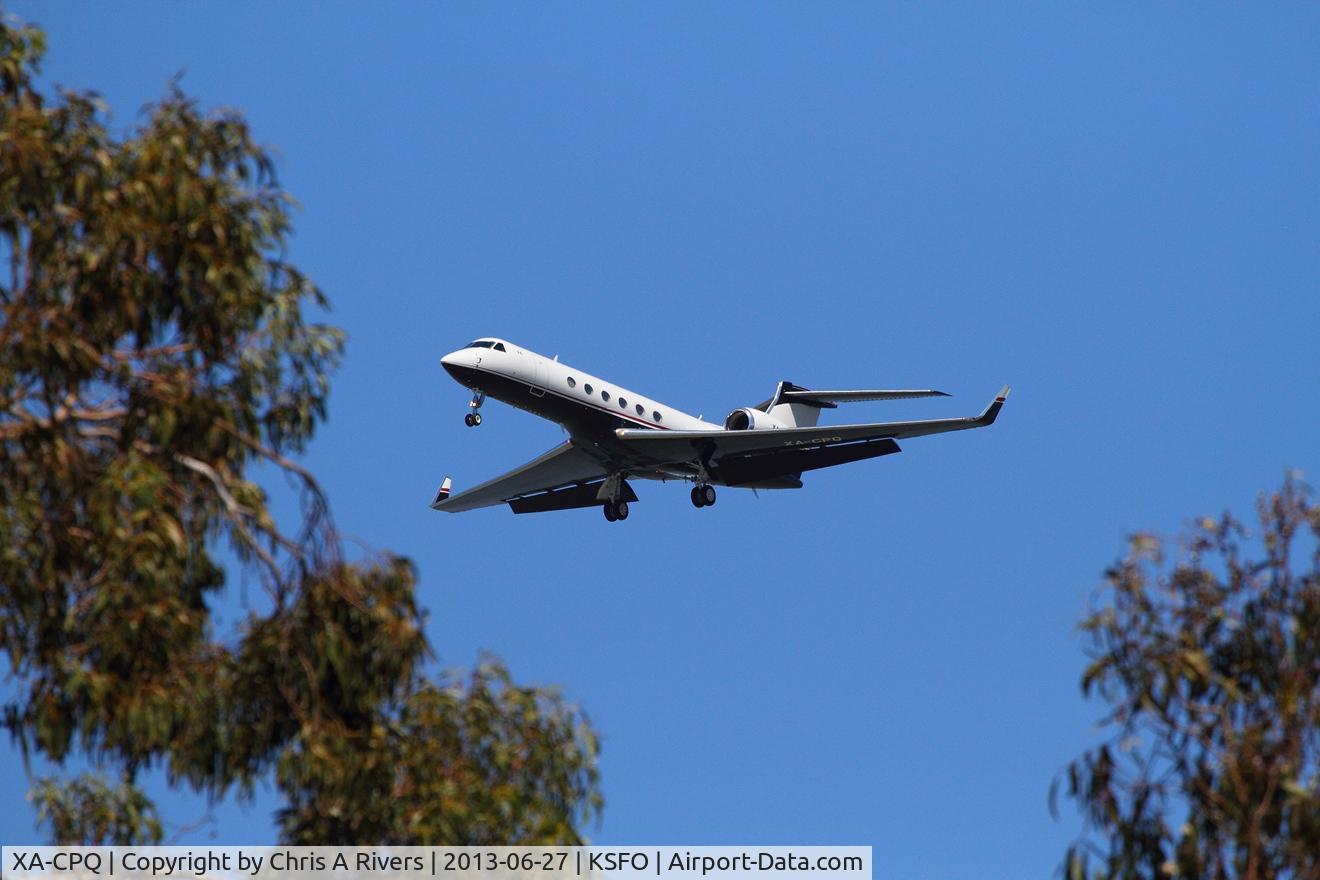 XA-CPQ, 1998 Gulfstream Aerospace G-V C/N 533, Approaching SFO International Airport