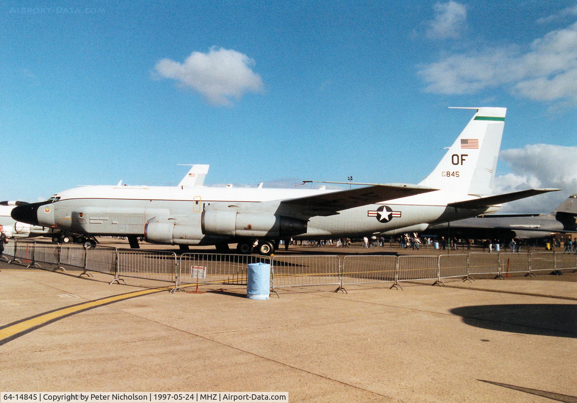 64-14845, Boeing RC-135V Rivet Joint C/N 18785, RC-135V Rivet Joint intelligence aircraft of Offutt AFB's 55 Wing on display at the 1997 RAF Mildenhall Air Fete.