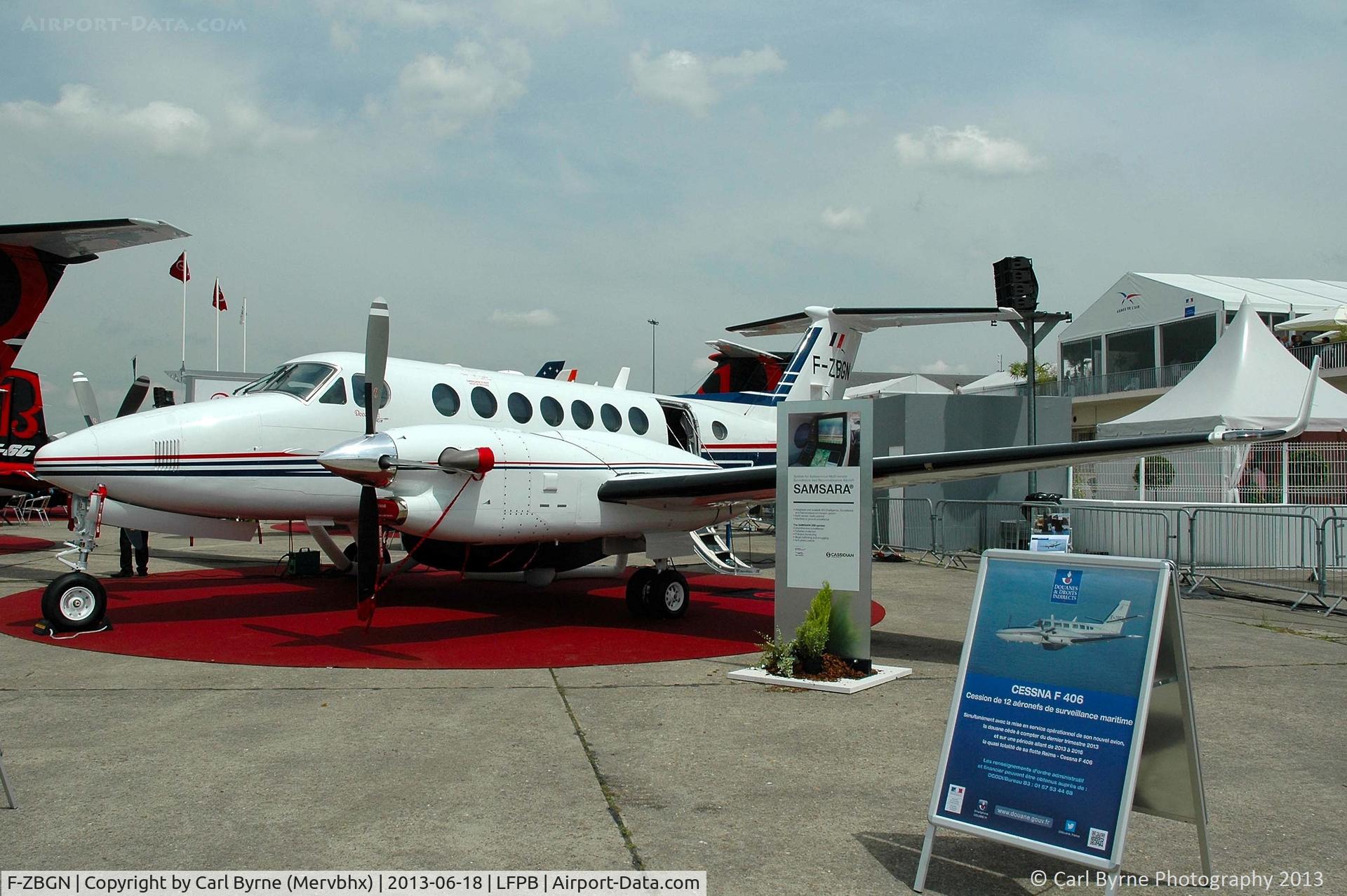 F-ZBGN, Hawker Beechcraft 350ER King Air (B300CER) C/N FL-781, Part of the 2013 Paris Air Show Static Display.