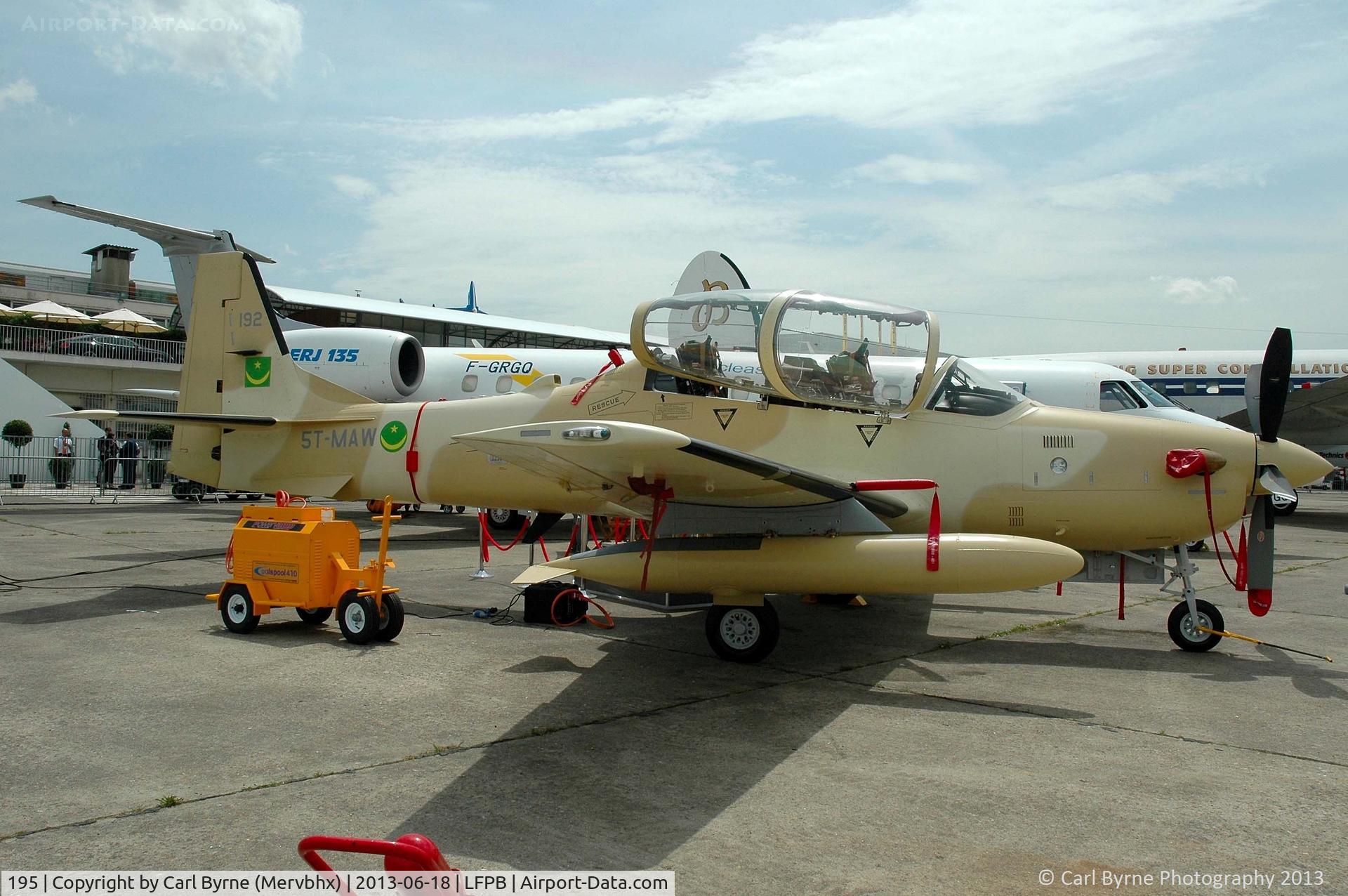 192, 2012 Embraer A-29B Super Tucano (EMB-314) C/N 31400192, Part of the 2013 Paris Air Show Static Display. Actually 192 not 195.