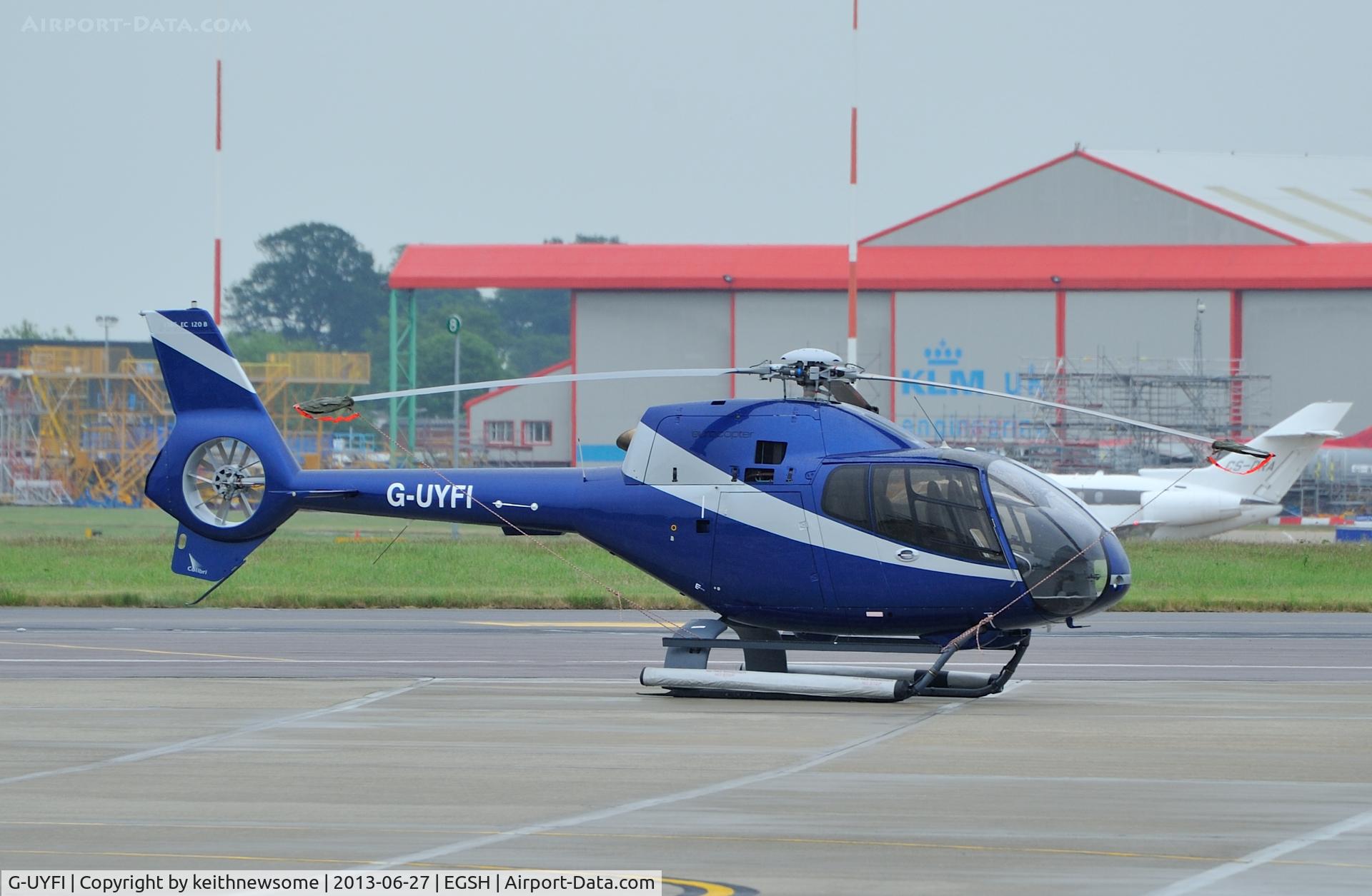 G-UYFI, 2008 Eurocopter EC-120B Colibri C/N 1565, Sitting in the rain !