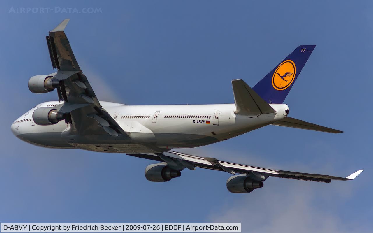 D-ABVY, 2000 Boeing 747-430 C/N 29869, departure from Frankfurt