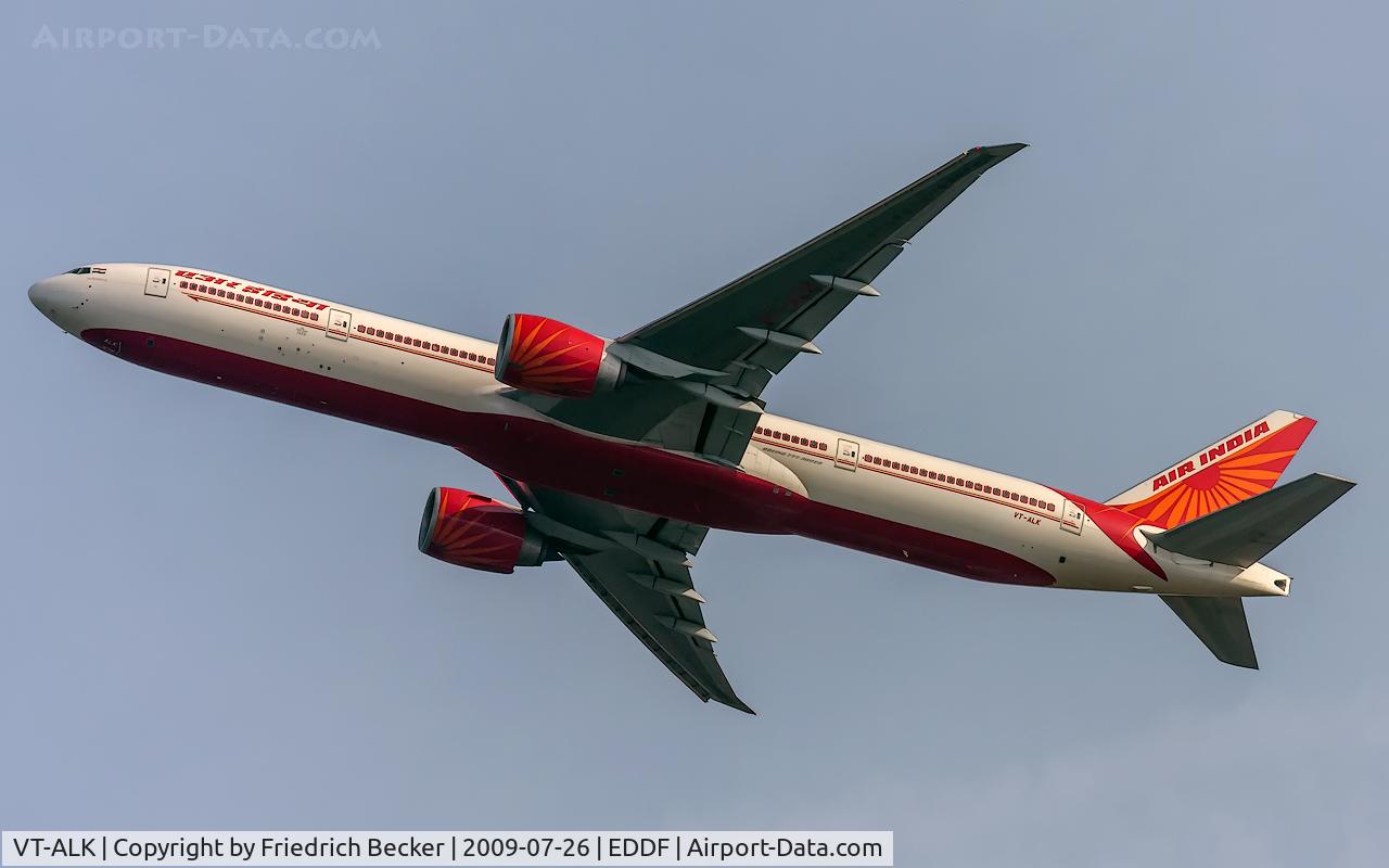 VT-ALK, 2007 Boeing 777-337/ER C/N 36309, departure from Frankfurt