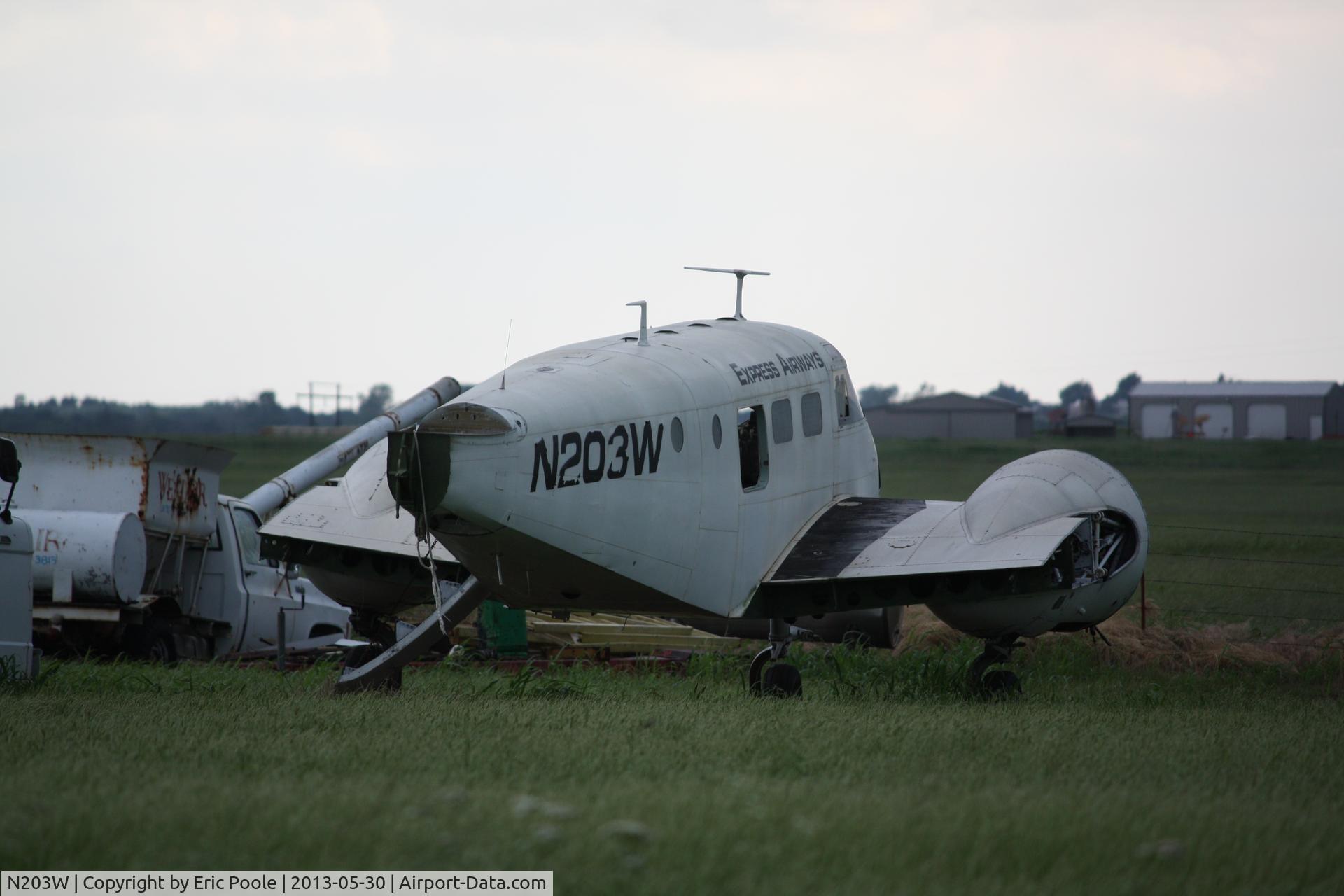 N203W, 1946 Beech D18S C/N A-119, Saw this airplane somewhere in Texas or Oklahoma while storm chasing
