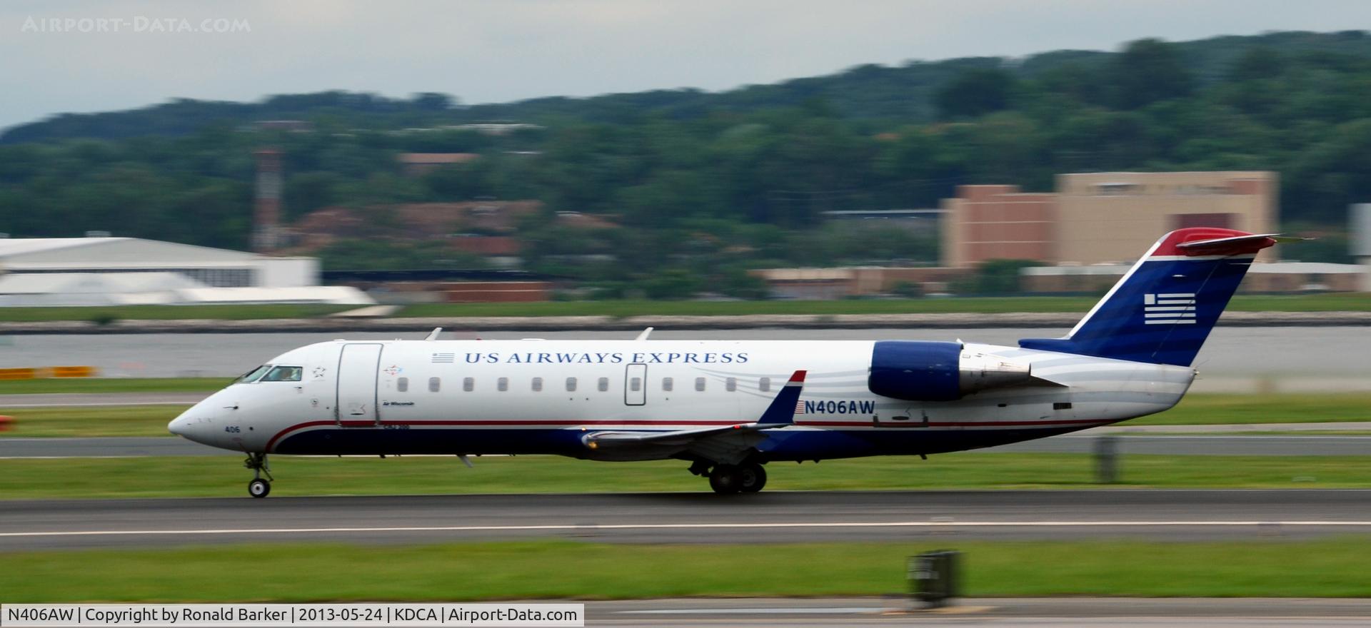 N406AW, 2000 Bombardier CRJ-200LR (CL-600-2B19) C/N 7402, Nose wheel liftoff DCA
