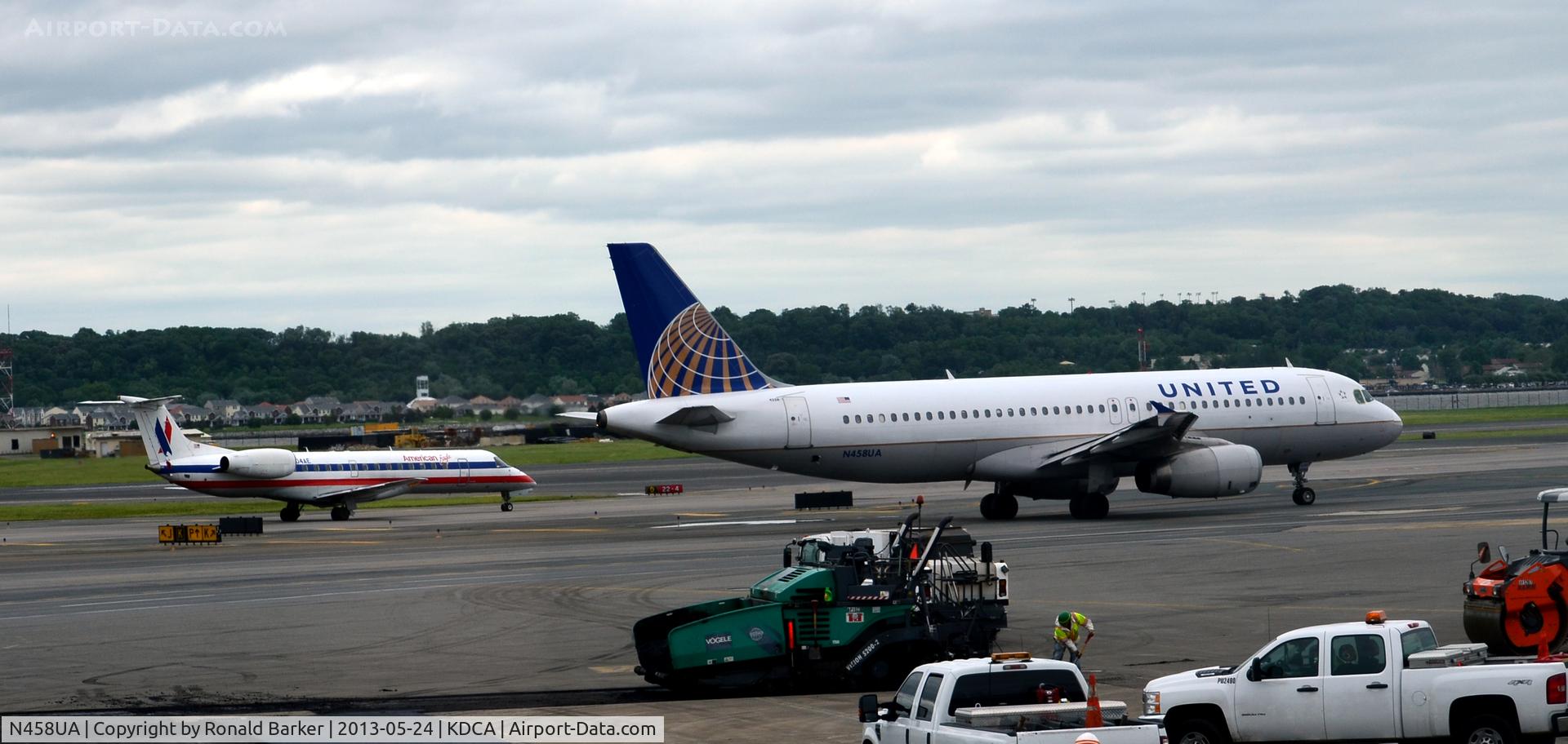 N458UA, 2000 Airbus A320-232 C/N 1163, N458UA taxing with N804AE behind it
