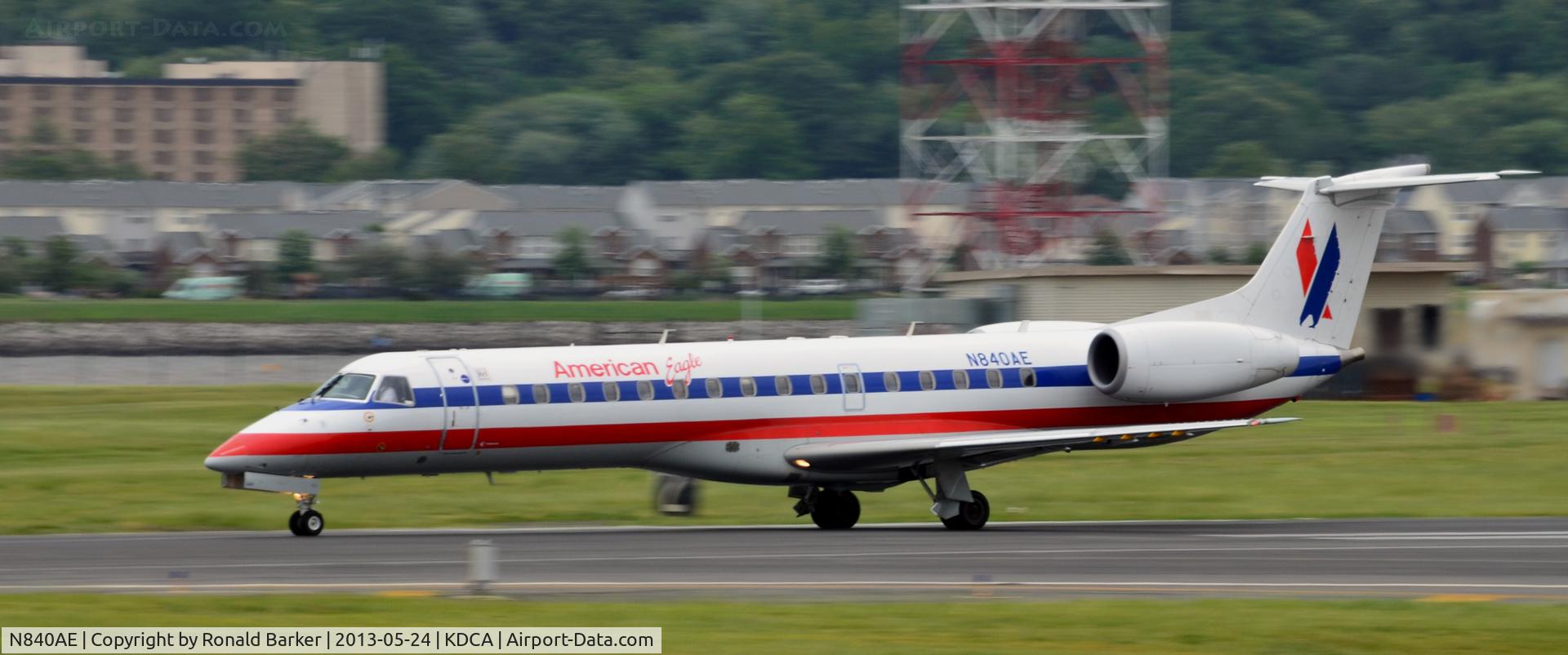 N840AE, 2002 Embraer ERJ-140LR (EMB-135KL) C/N 145656, Takeoff DCA