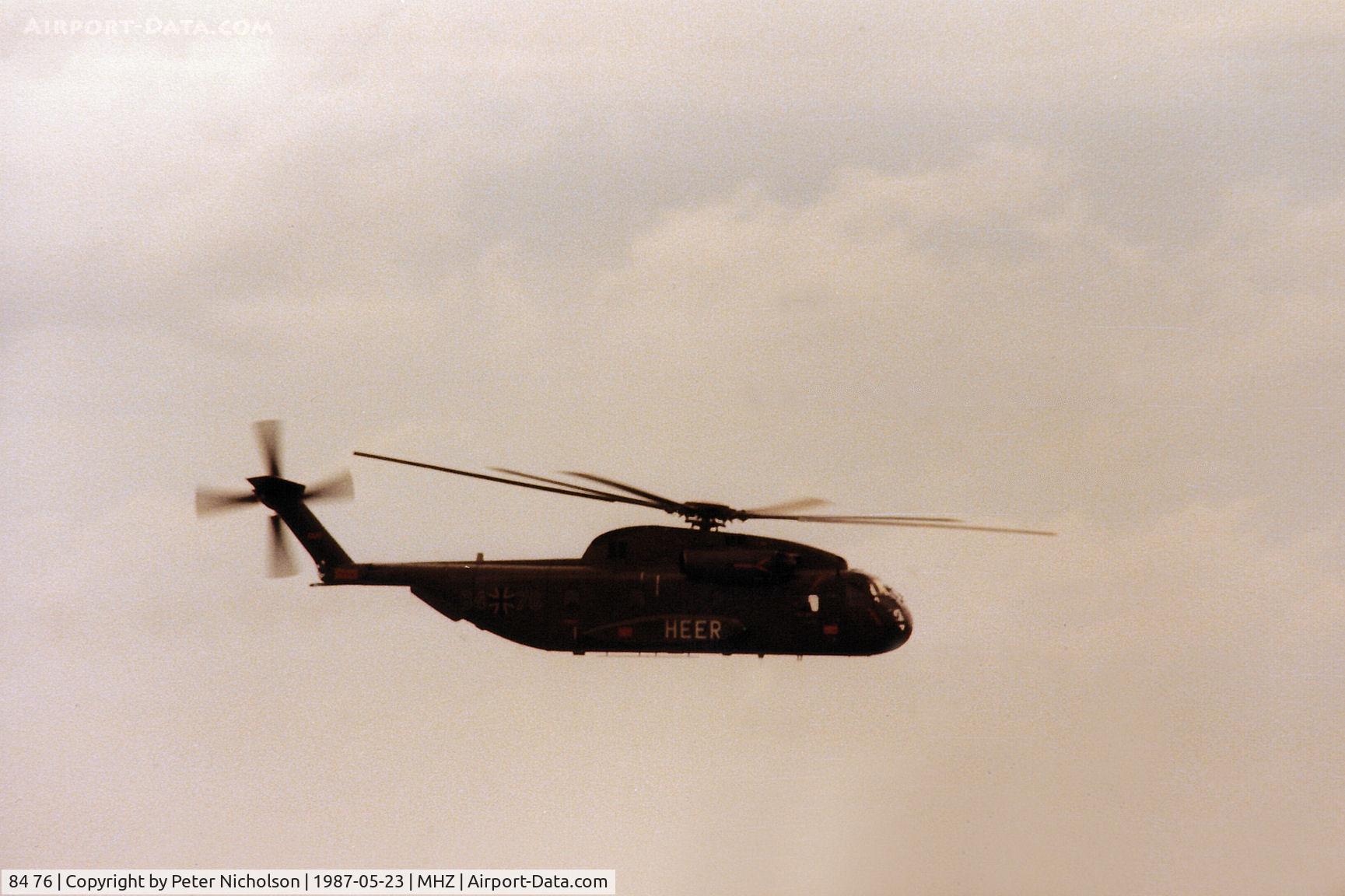 84 76, Sikorsky (VFW-Fokker) CH-53G C/N V65-074, CH-53G Stallion of German Army's MHFTR-15 on display at the 1987 RAF Mildenhall Air Fete.