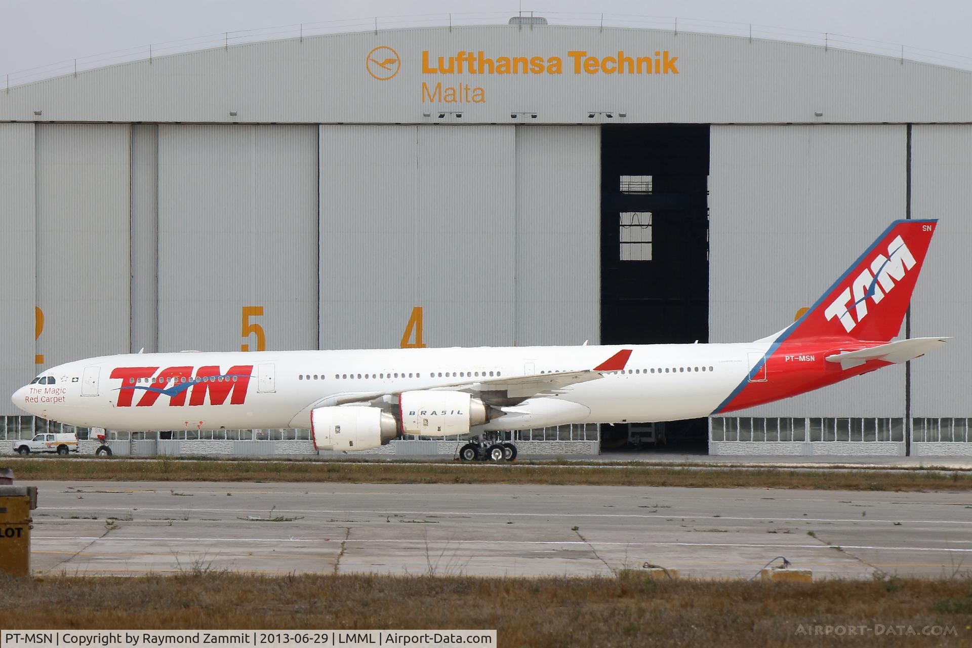 PT-MSN, 2003 Airbus A340-541 C/N 445, A340 PT-MSN Tam Brasil.