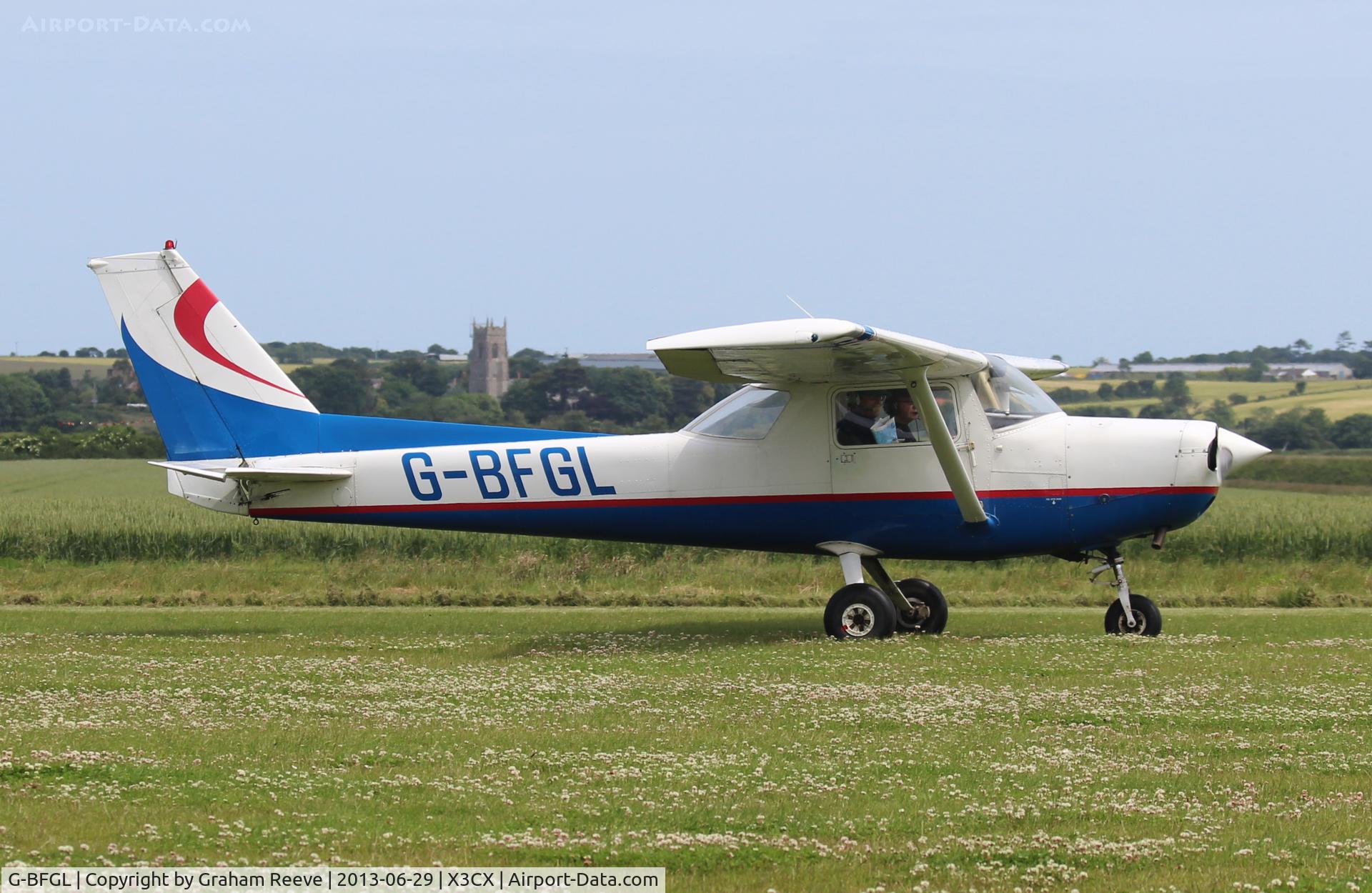 G-BFGL, 1977 Reims FA152 Aerobat C/N 0339, Just landed.