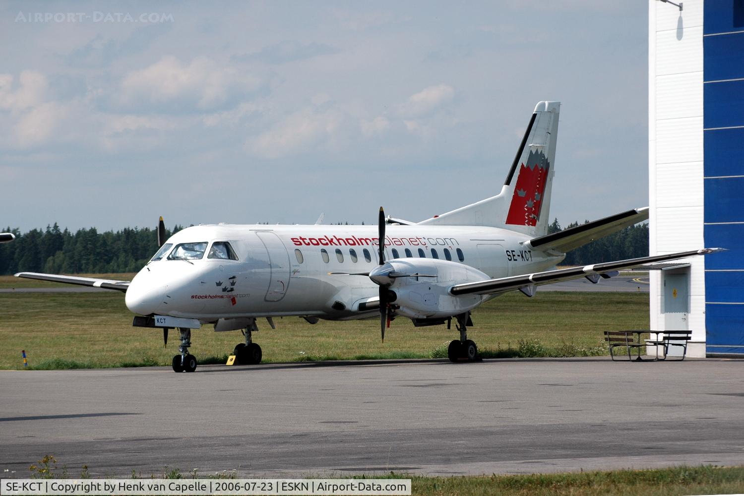 SE-KCT, 1986 Saab SF340A C/N 340A-070, Saab 340A operated by Stockholmsplanet.com parked at Nyköping Skavsta airport, Sweden.