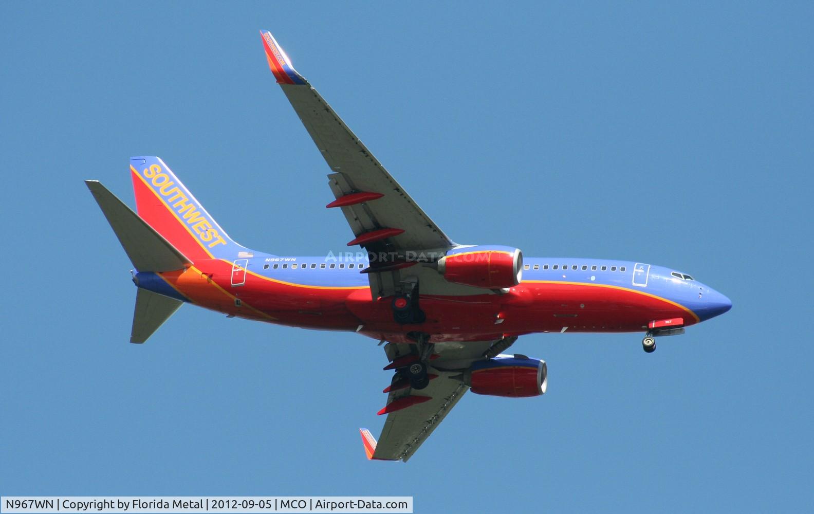 N967WN, 2011 Boeing 737-7H4 C/N 36967, Southwest 737-700