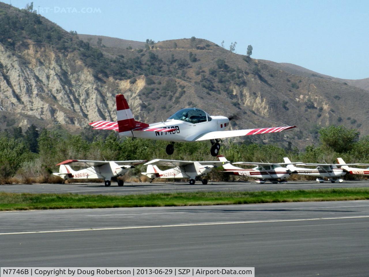 N7746B, 1992 FFA AS-202/18A-4 Bravo C/N 238, 1992 Ffa Flugzeugwerke Altenrhein Ag AS-202/18A4 BRAVO, Lycoming AEIO-360-B1F 180 Hp, CS Hartzell 2-blade prop, fully aerobatic, ONLY EXAMPLE IN AMERICA!, takeoff climb Rwy 22