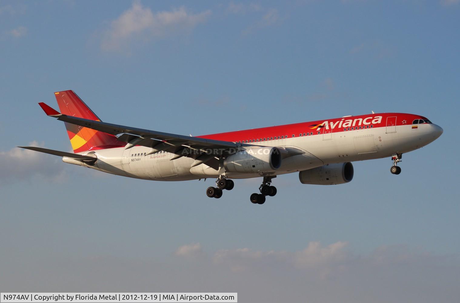 N974AV, 2011 Airbus A330-243 C/N 1208, Avianca A330-200