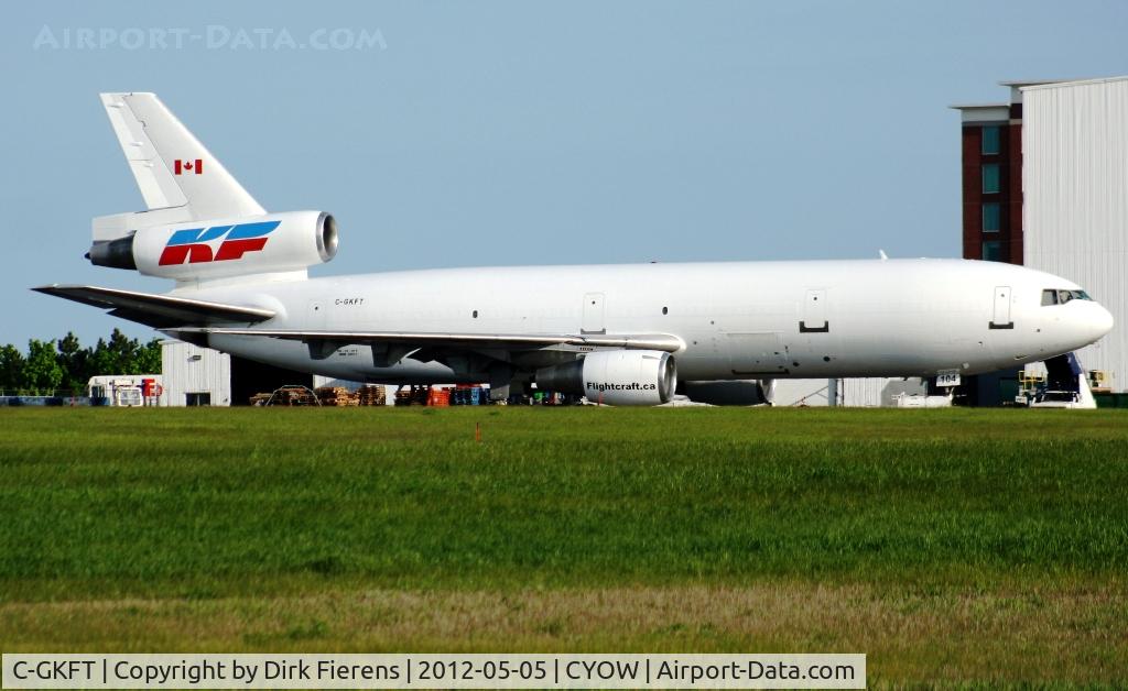 C-GKFT, 1975 McDonnell Douglas DC-10-30F C/N 46917, Parked on the apron awaiting freight.