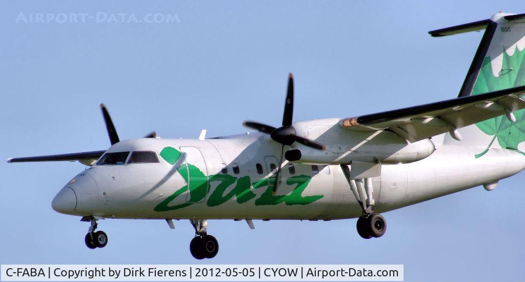C-FABA, 1988 De Havilland Canada DHC-8-102 Dash 8 C/N 092, Approaching rwy 25.
