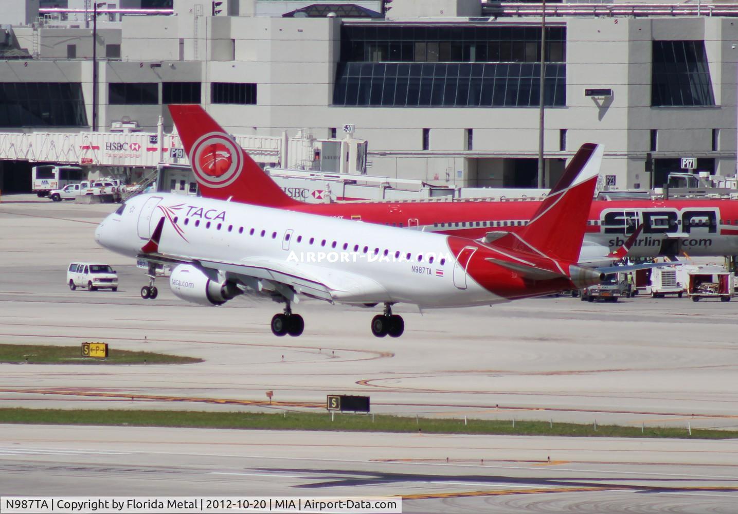 N987TA, Embraer ERJ-190-100 IGW 190AR C/N 19000393, Taca E190