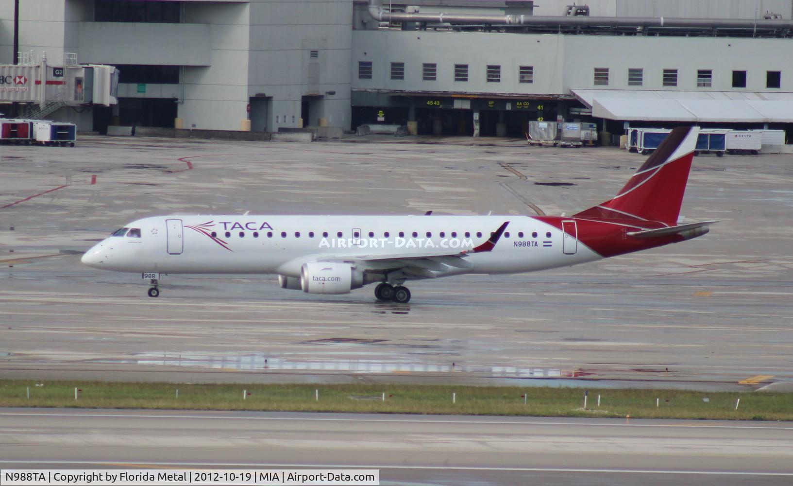 N988TA, 2010 Embraer ERJ-190-100 IGW 190AR C/N 19000399, Taca E190