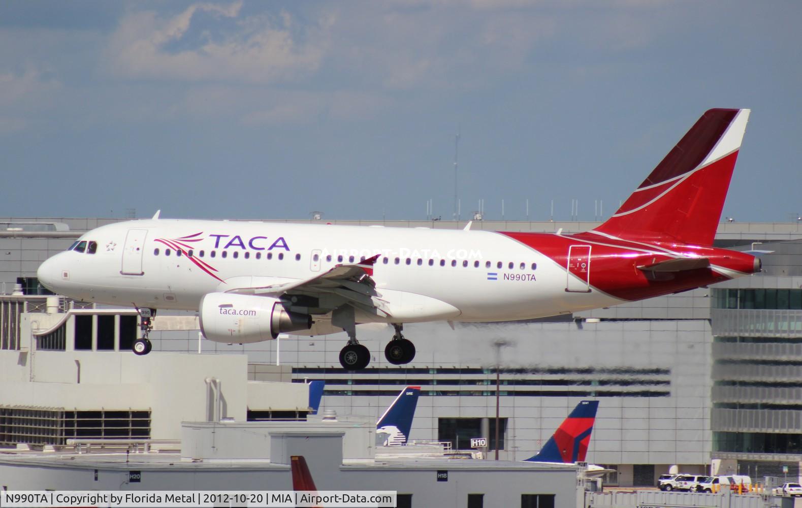 N990TA, 2001 Airbus A319-112 C/N 1598, Taca A319