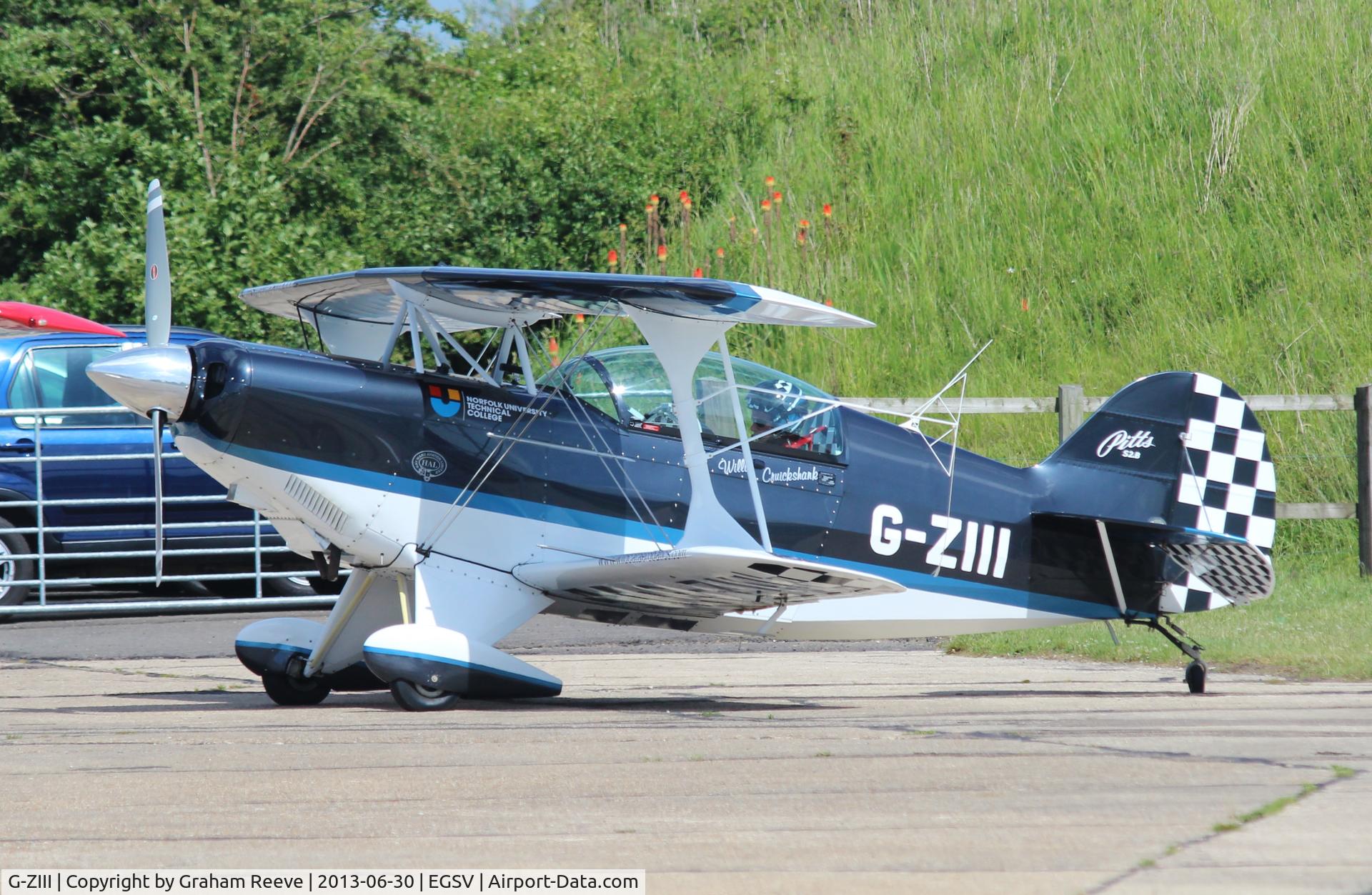 G-ZIII, 1988 Pitts S-2B Special C/N 5151, Just landed at Old Buckenham.