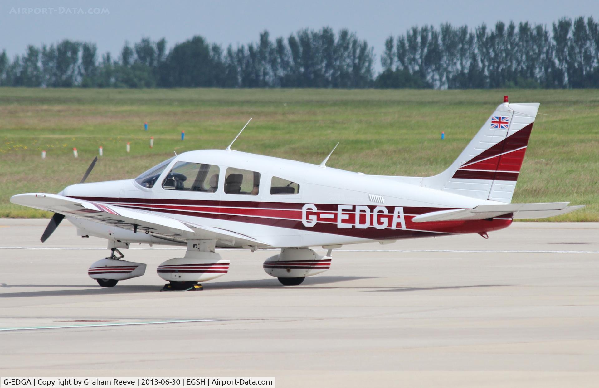 G-EDGA, 1985 Piper PA-28-161 Cherokee Warrior II C/N 28-8516024, Parked at Norwich.