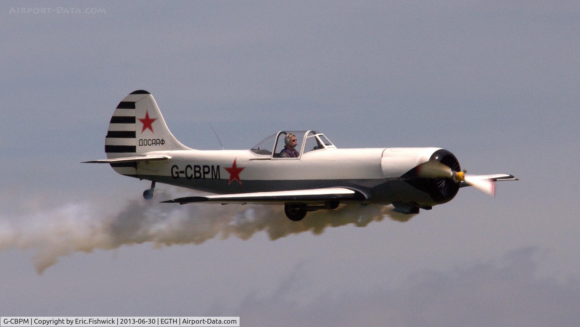 G-CBPM, 1981 Yakovlev Yak-50 C/N 812101, 43. G-CBPM in display mode at the Shuttleworth Military Pagent Flying Day, 30 June 2013