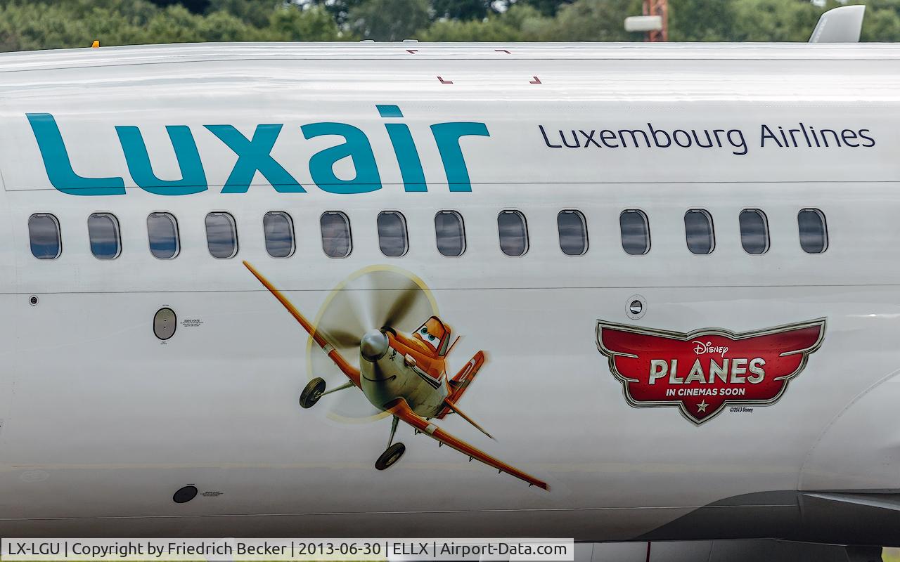 LX-LGU, 2012 Boeing 737-8C9 C/N 41047, Luxair is promoting the new disney movie planes