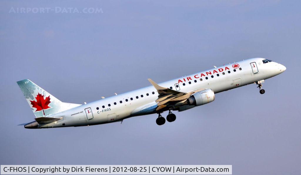 C-FHOS, 2007 Embraer 190AR (ERJ-190-100IGW) C/N 19000101, Departing Ottawa in the early morning