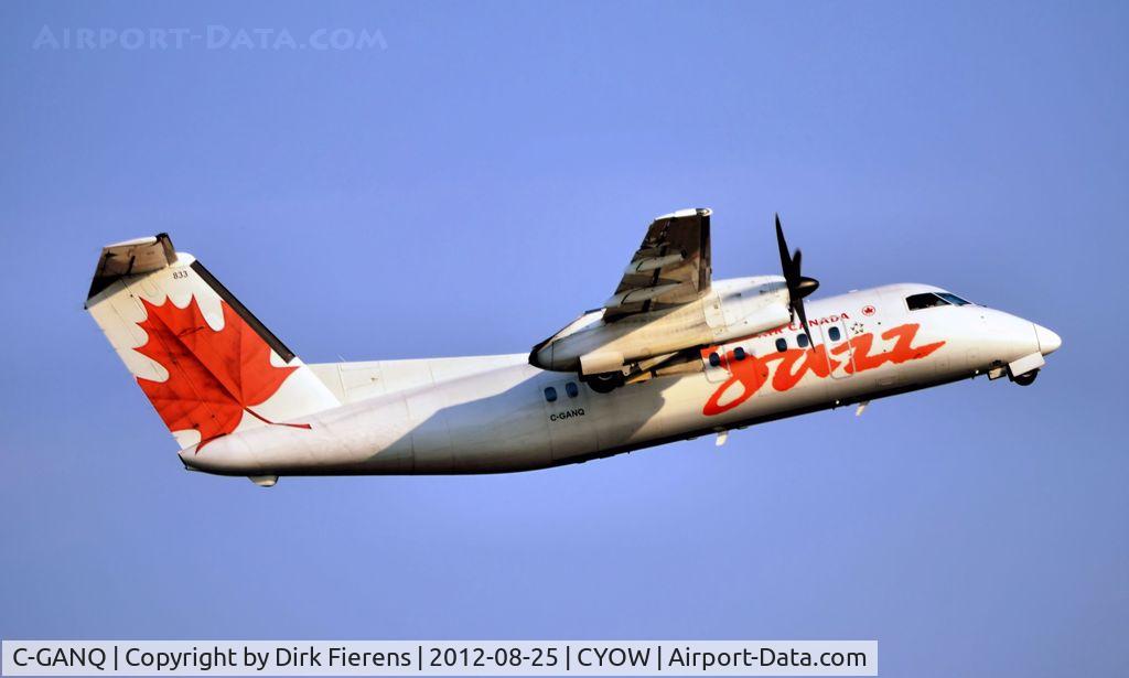 C-GANQ, 1988 De Havilland Canada DHC-8-102 Dash 8 C/N 096, Leaving Ottawa by way of rwy 7