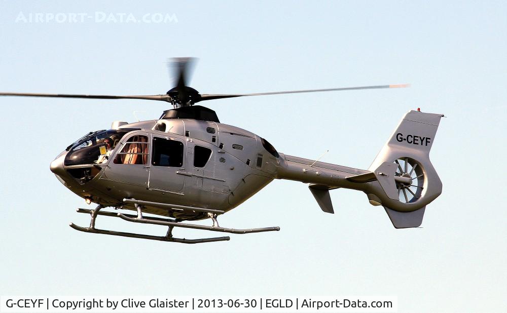 G-CEYF, 1999 Eurocopter EC-135T-1 C/N 0115, Ex: D-HECG > VP-CAF > G-HARP > P4-LGB > P4-XTC > G-CEYF - Originally owned to, Air Harrods Ltd in April 2001 as G-HARP and currently with, Starspeed Ltd since March 2008 as G-CEYF