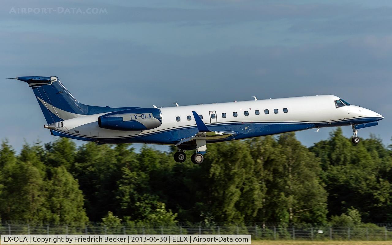 LX-OLA, 2007 Embraer EMB-135BJ Legacy C/N 14500995, on final RW24