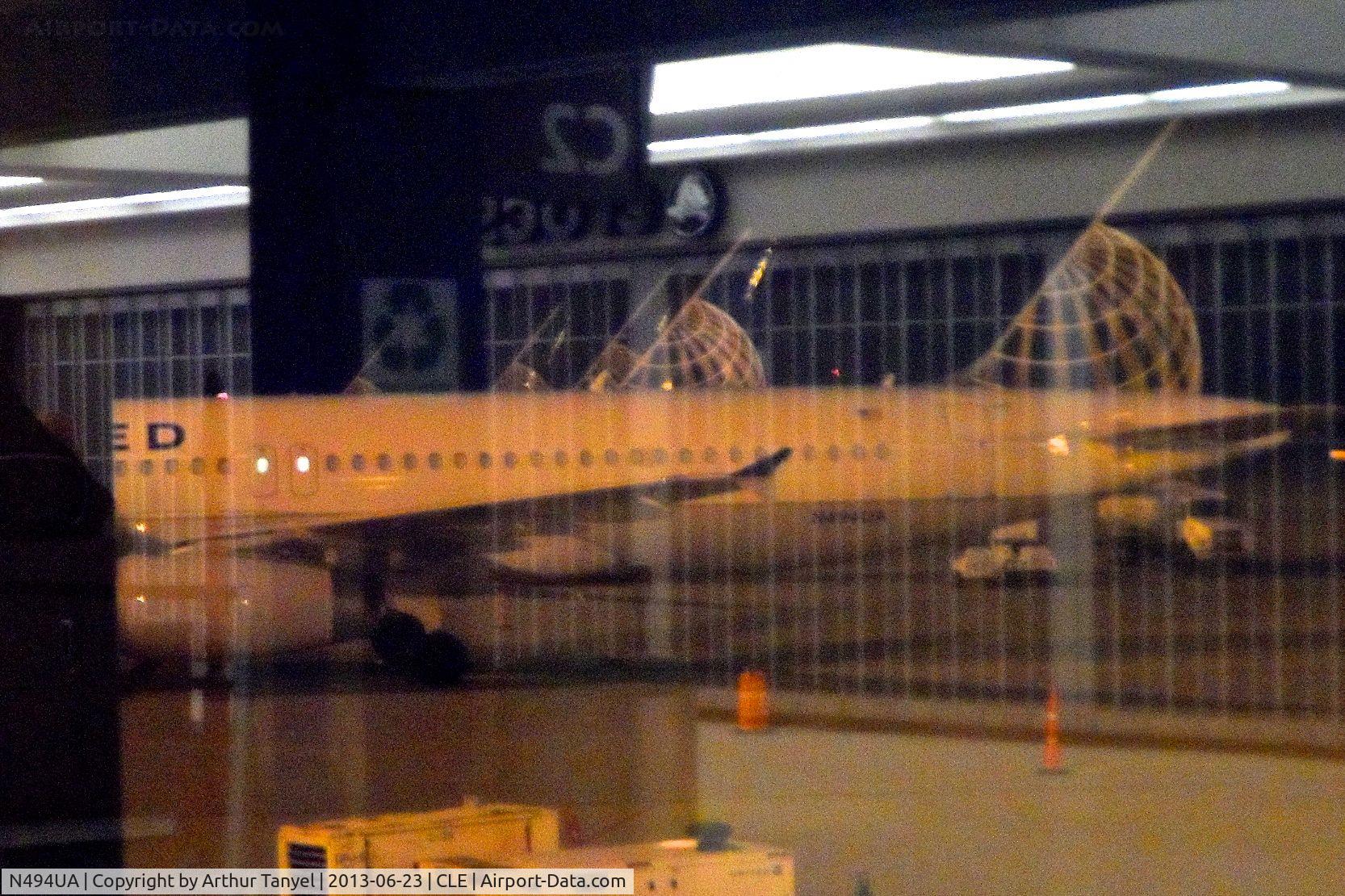 N494UA, 2002 Airbus A320-232 C/N 1840, Sitting @ gate @ CLE