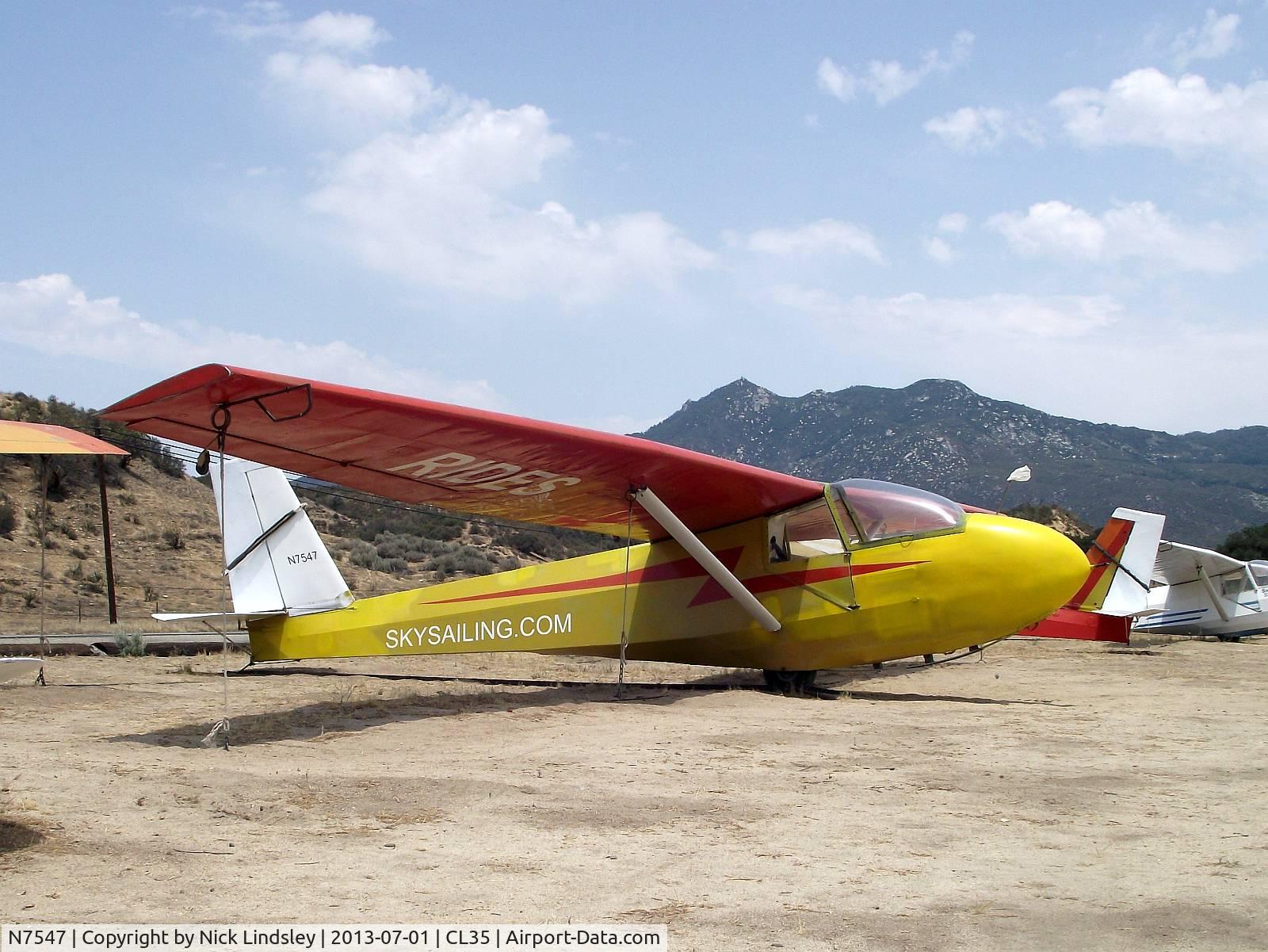 N7547, 1970 Schweizer SGS 2-33A C/N 177, Schweizer 2-33 Warner Springs, California